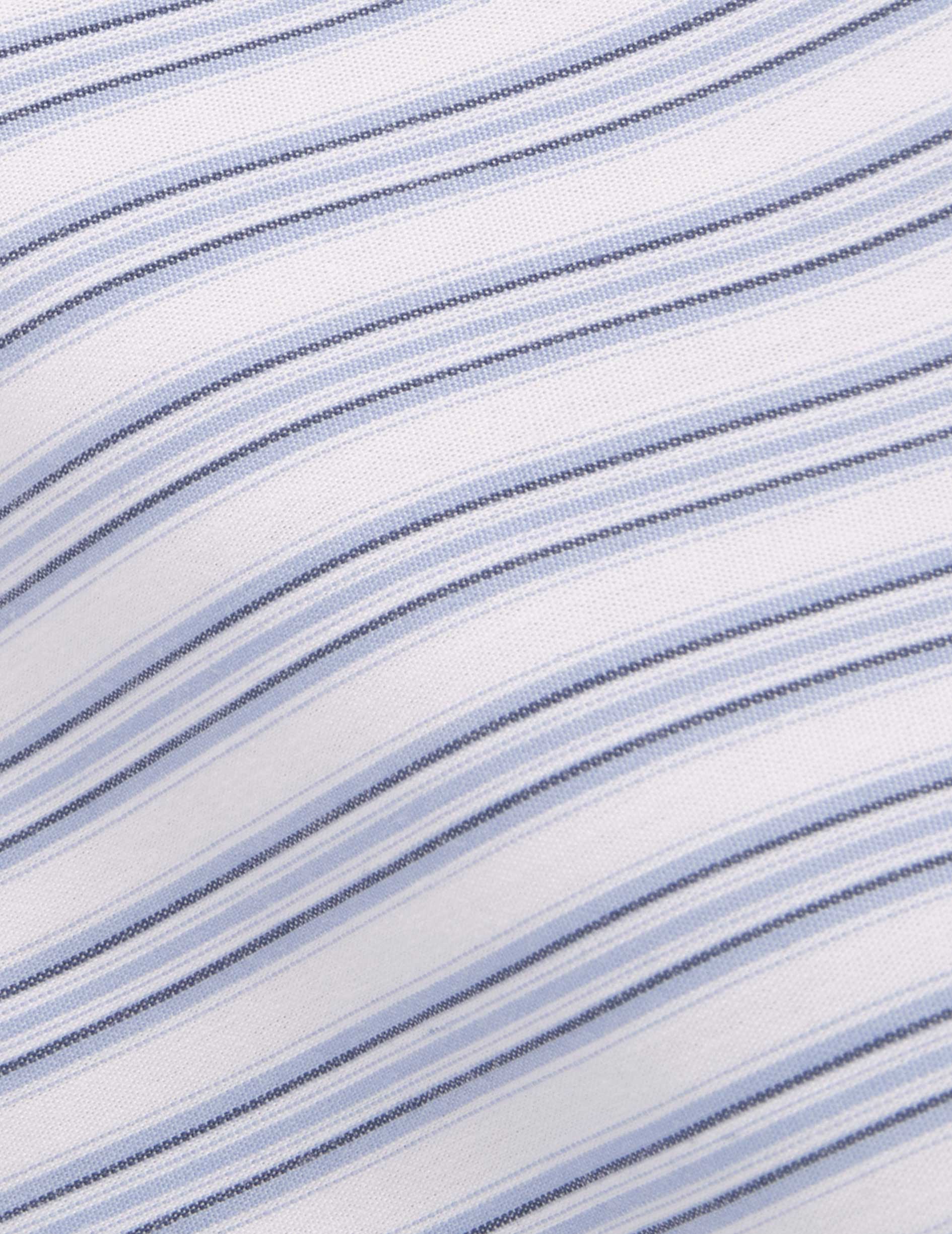 Chemise classique rayée bleue - Popeline - Col Américain