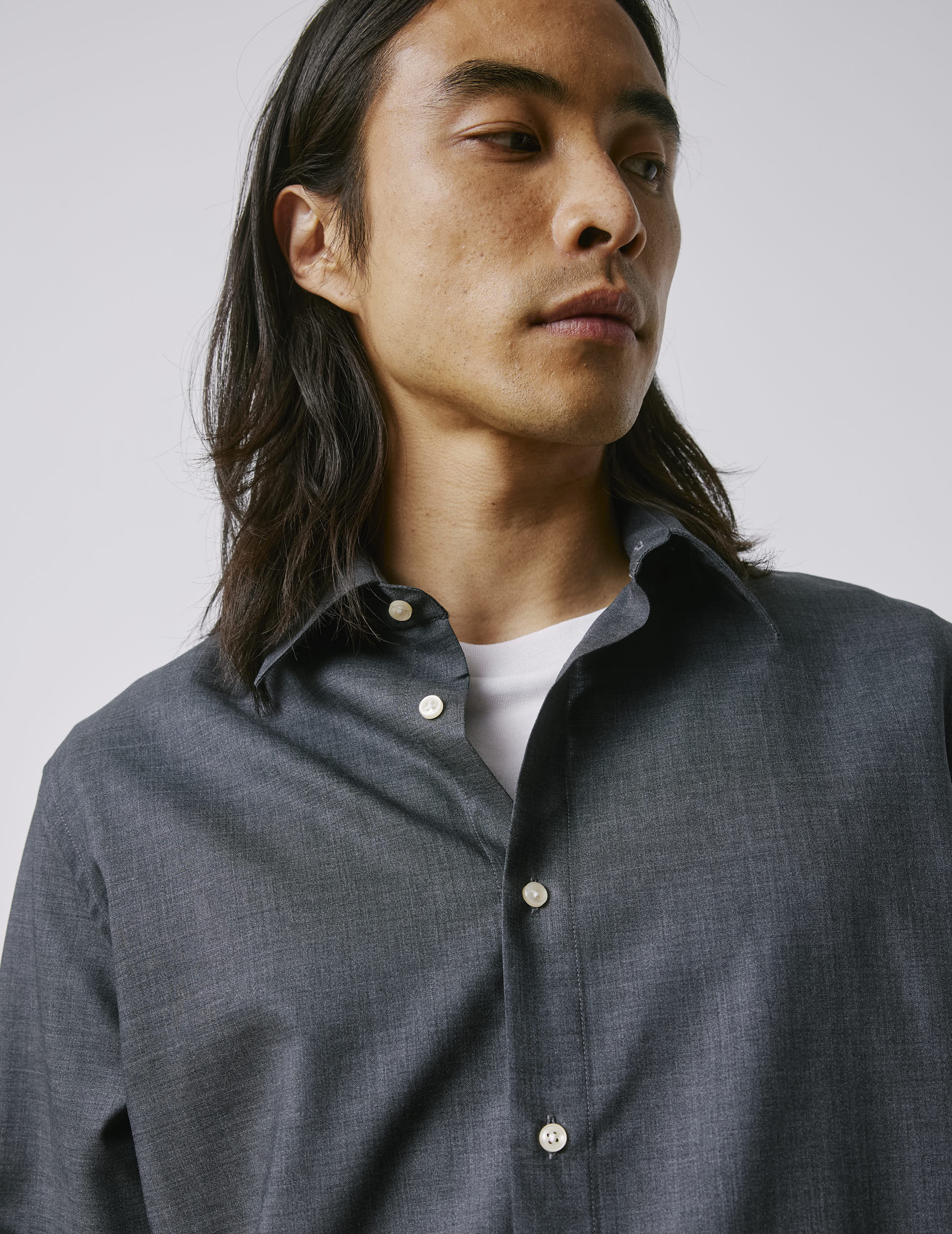 Antonin gray shirt - Virgin wool - Prodigious Collar