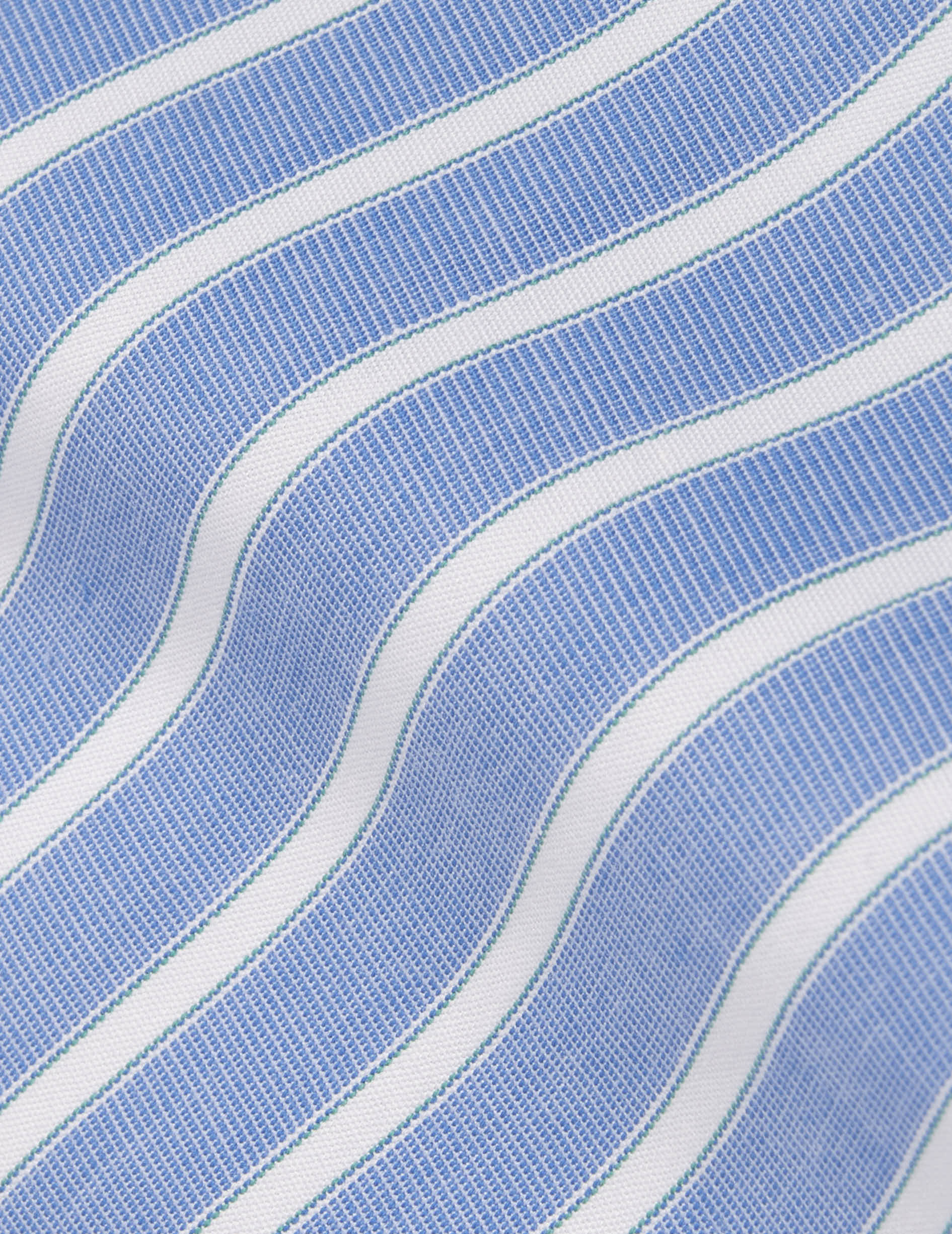 Chemise Auguste rayée bleue - Fil-à-fil - Col Français