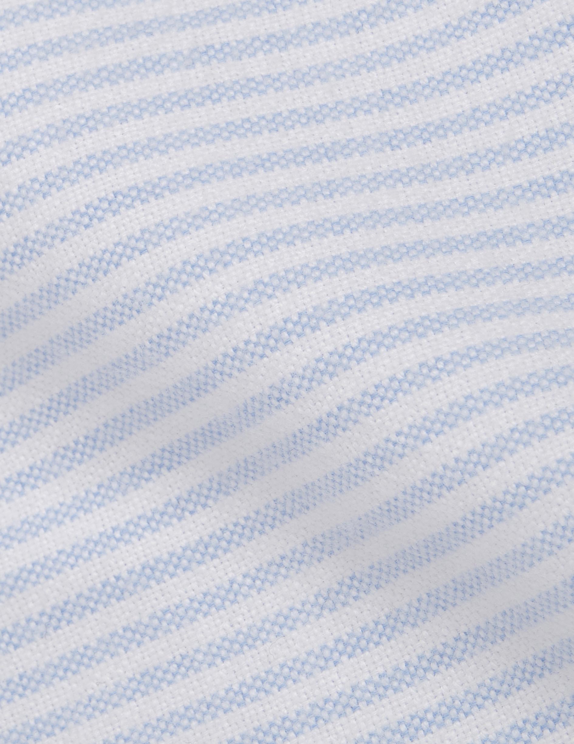 Chemise Auguste rayée bleue - Oxford gratté - Col Français