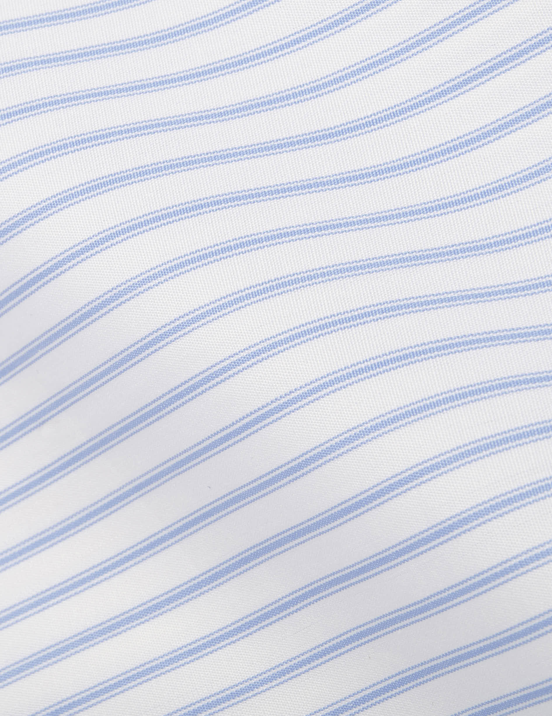 Chemise Carl rayée bleue - Popeline - Col Droit ouvert