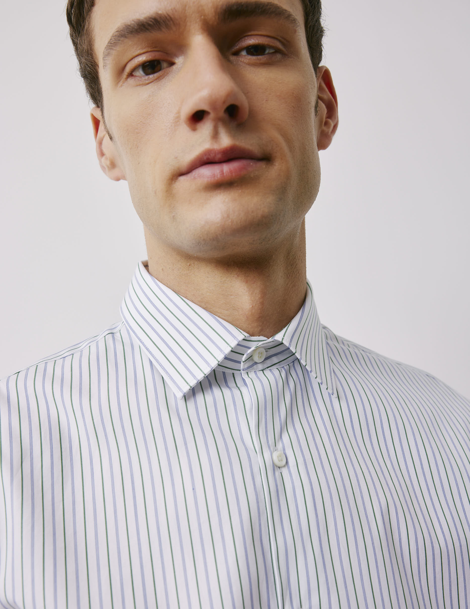 Chemise ajustée rayée - Popeline - Col Figaret