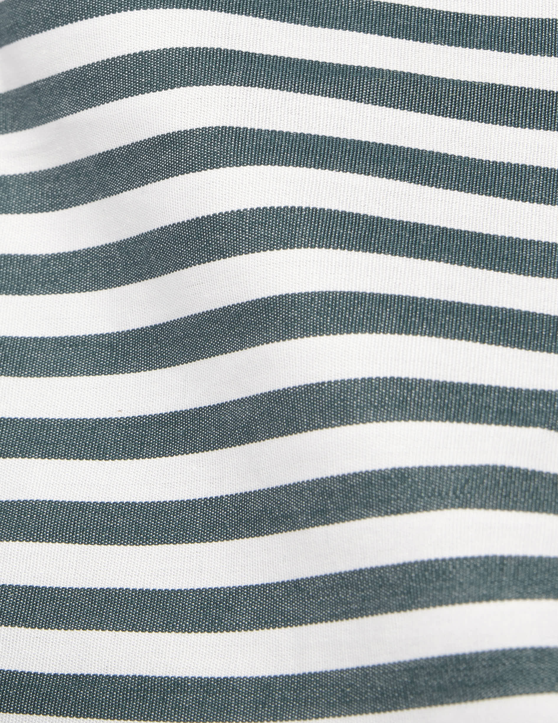 Chemise ajustée rayée verte - Popeline - Col Figaret