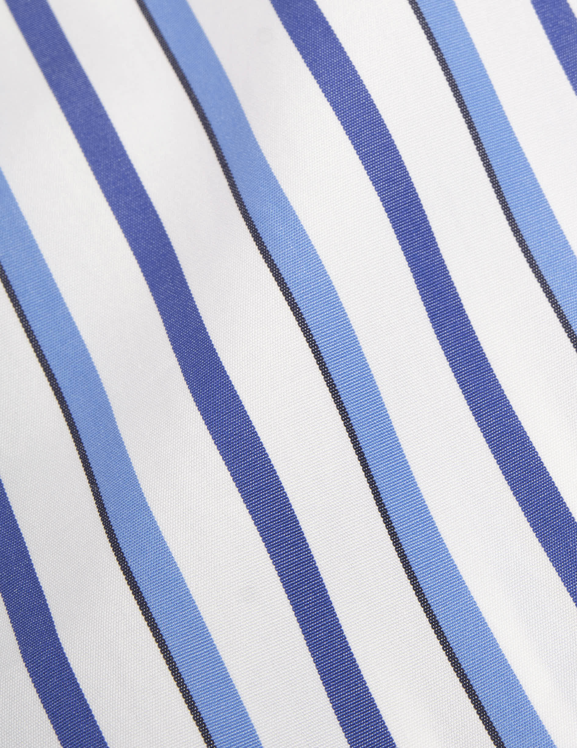 Fitted blue striped shirt - Poplin - Figaret Collar