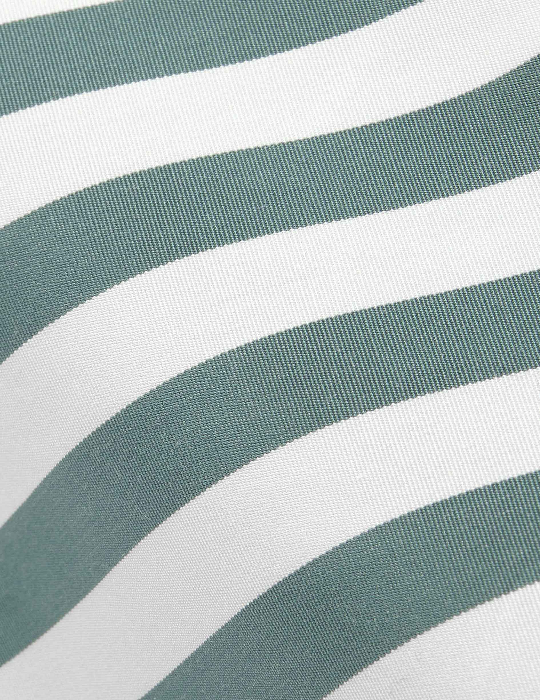 Chemise semi-ajustée rayée sauge - Popeline - Col Figaret