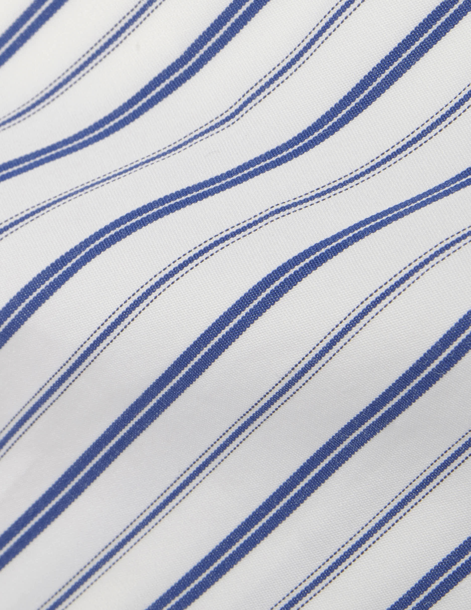 Chemise semi-ajustée rayée bleu marine - Popeline - Col Figaret
