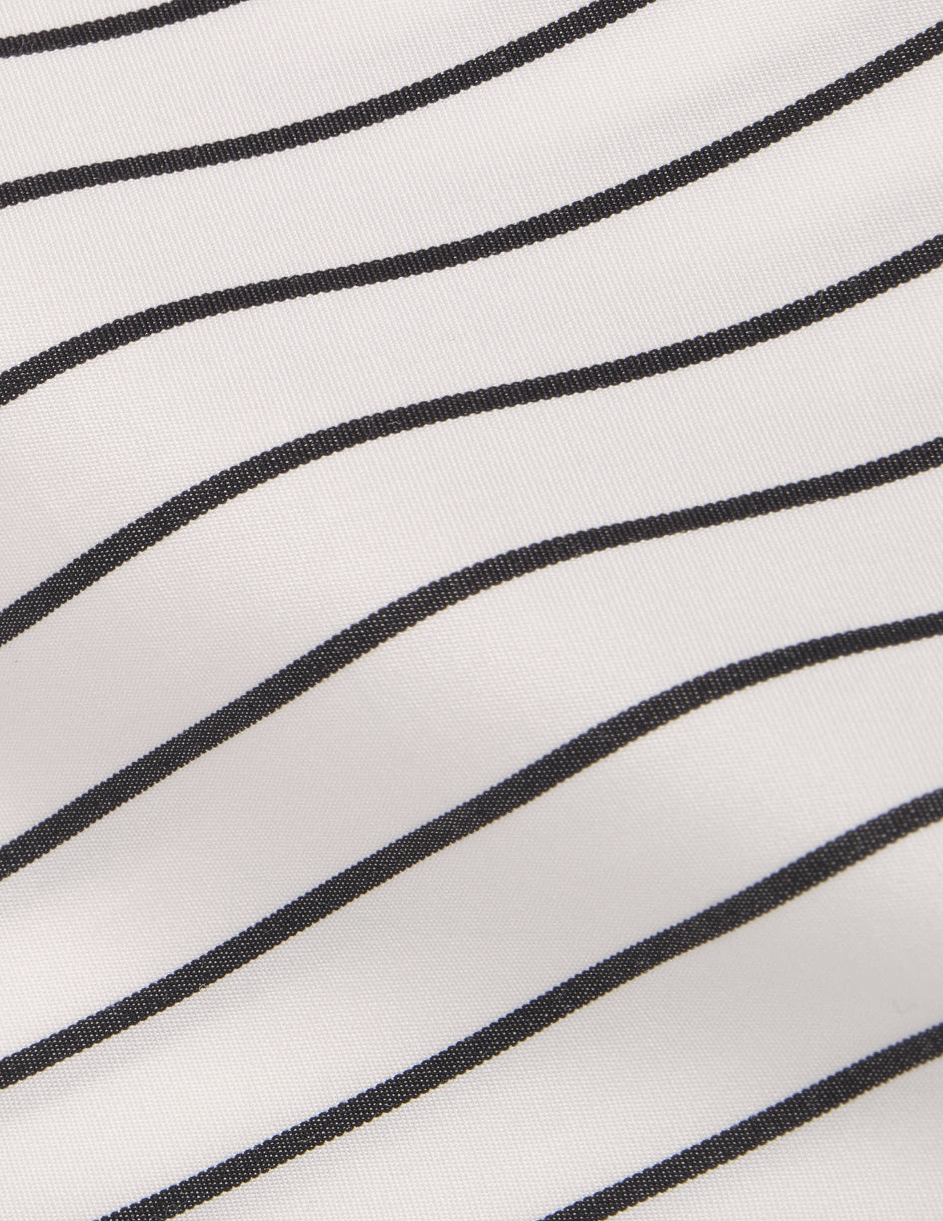 Chemise semi-ajustée rayée noire - Popeline - Col Figaret