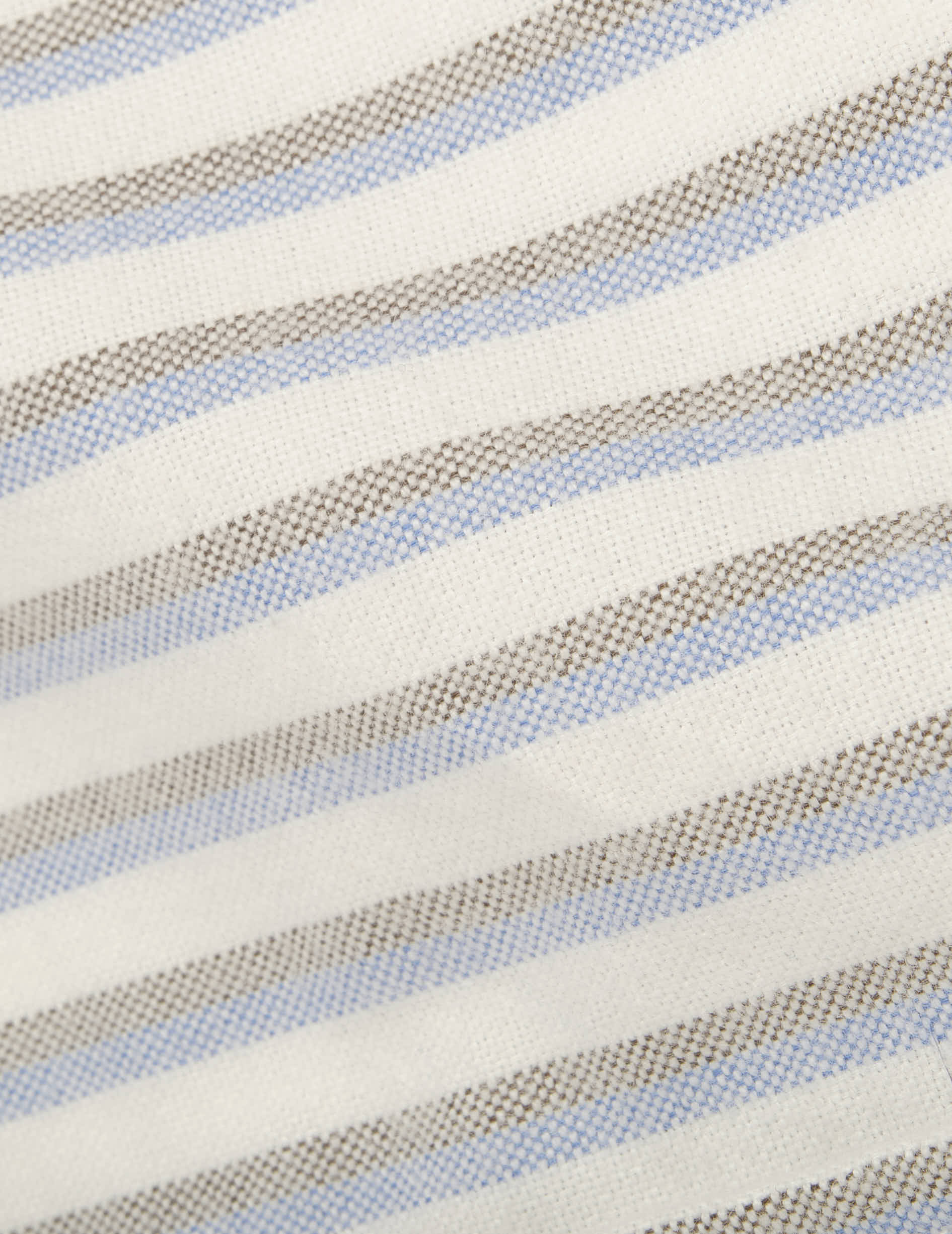 Chemise Gabriel rayée bleue - Oxford gratté - Col Américain