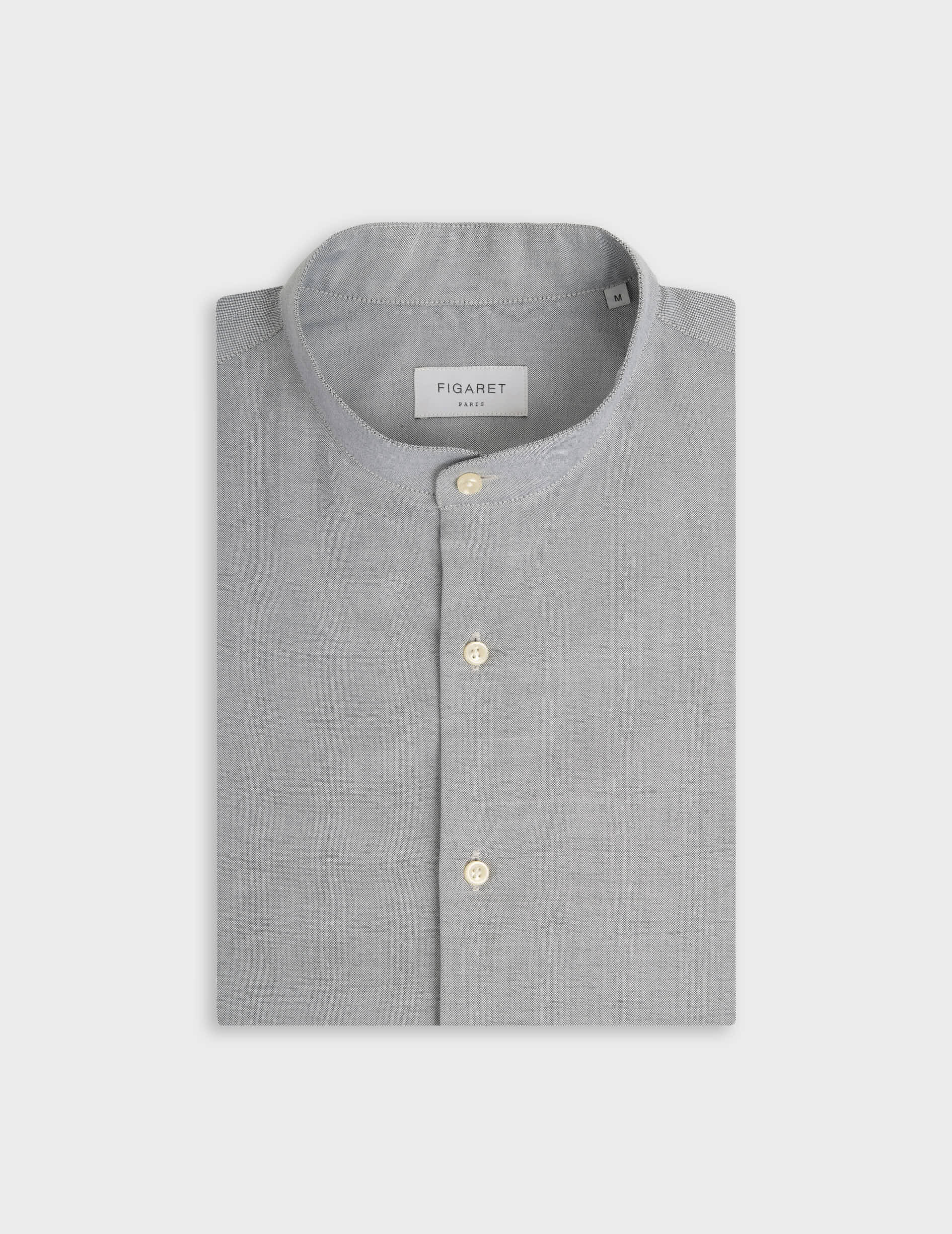 Chemise Herwin vert gris - Oxford - Col Officier