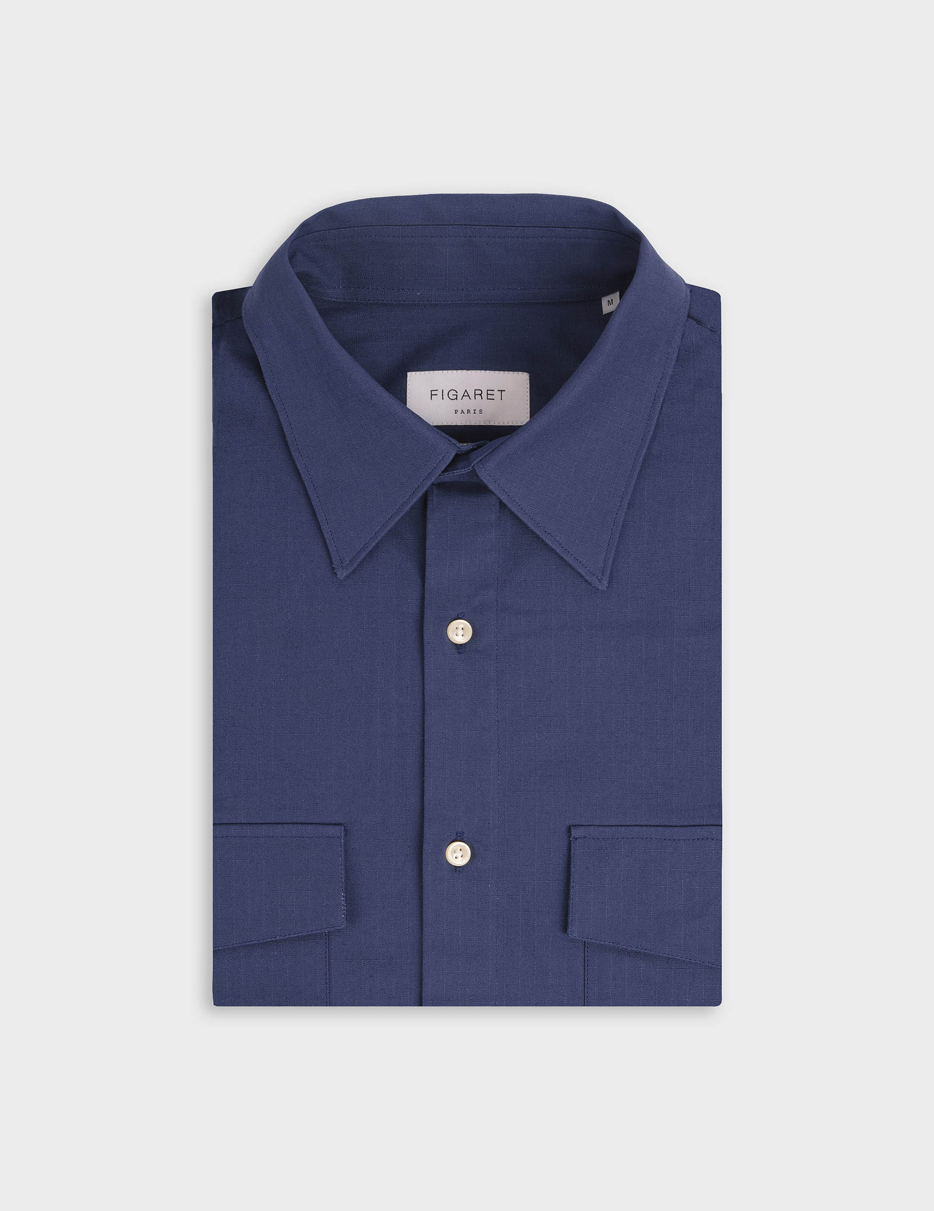 Chemise Irwin bleue - Ripstop - Col Prodigieux