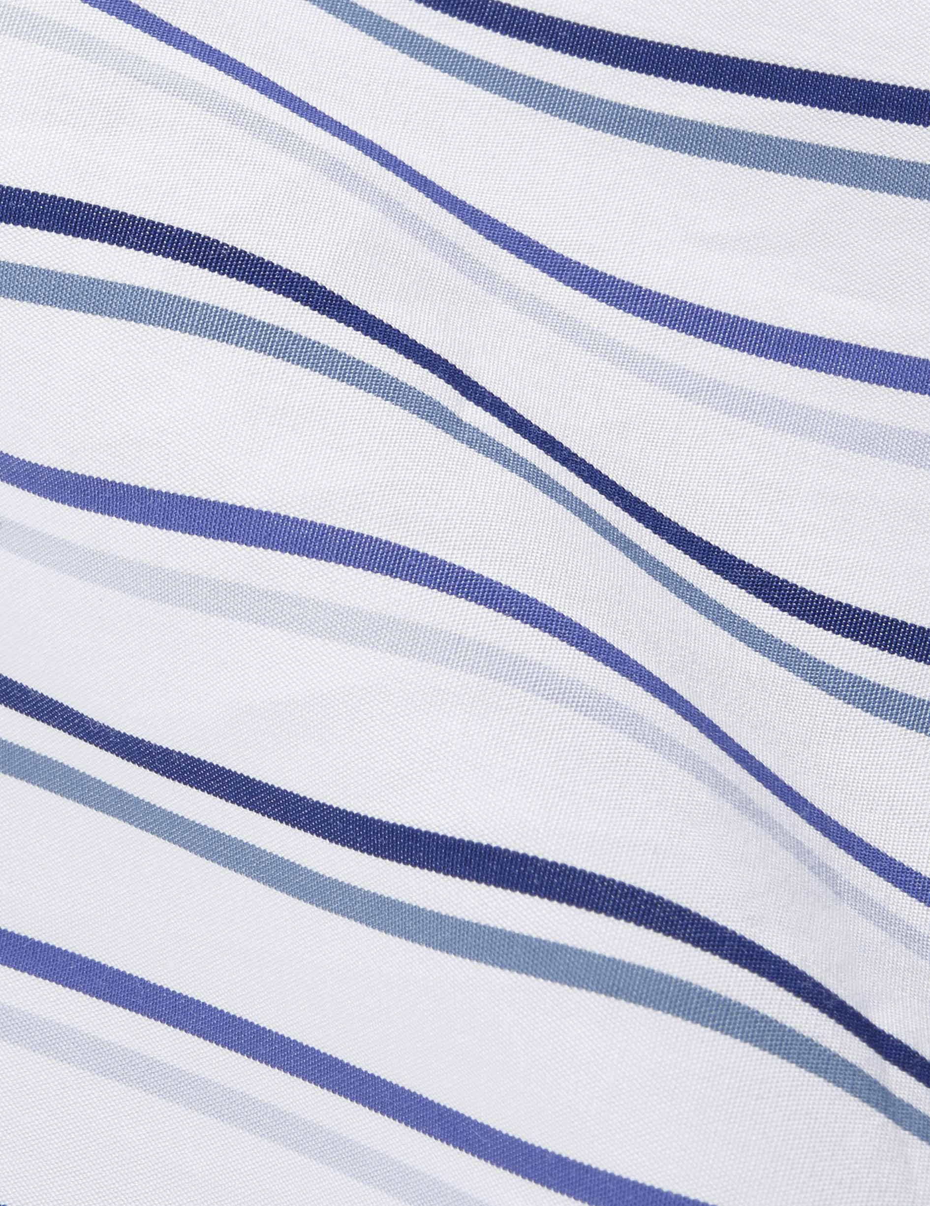 Blue fitted striped shirt - Poplin - Italian Collar