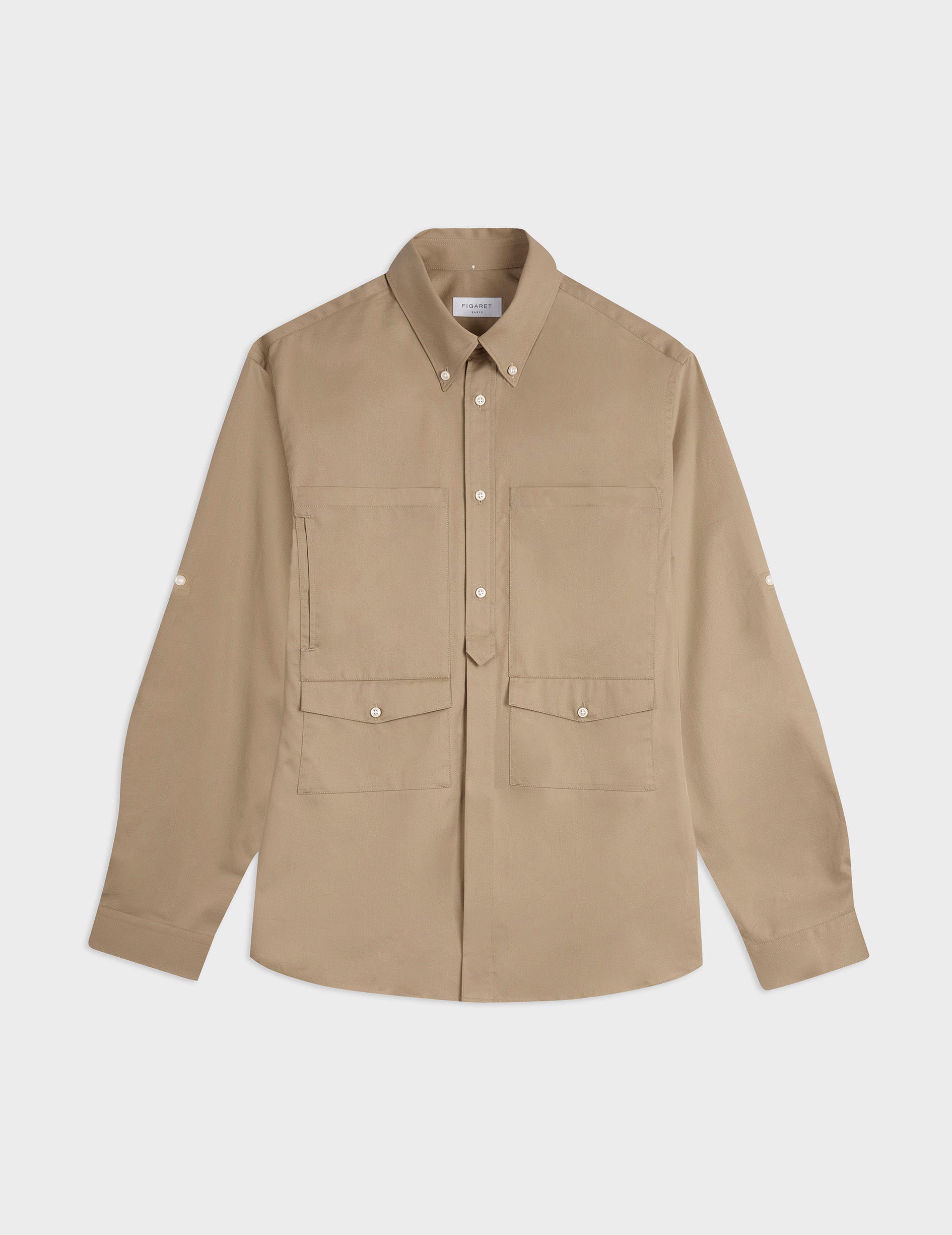 Mathéo beige shirt - Twill - Prodigious buttoned Collar