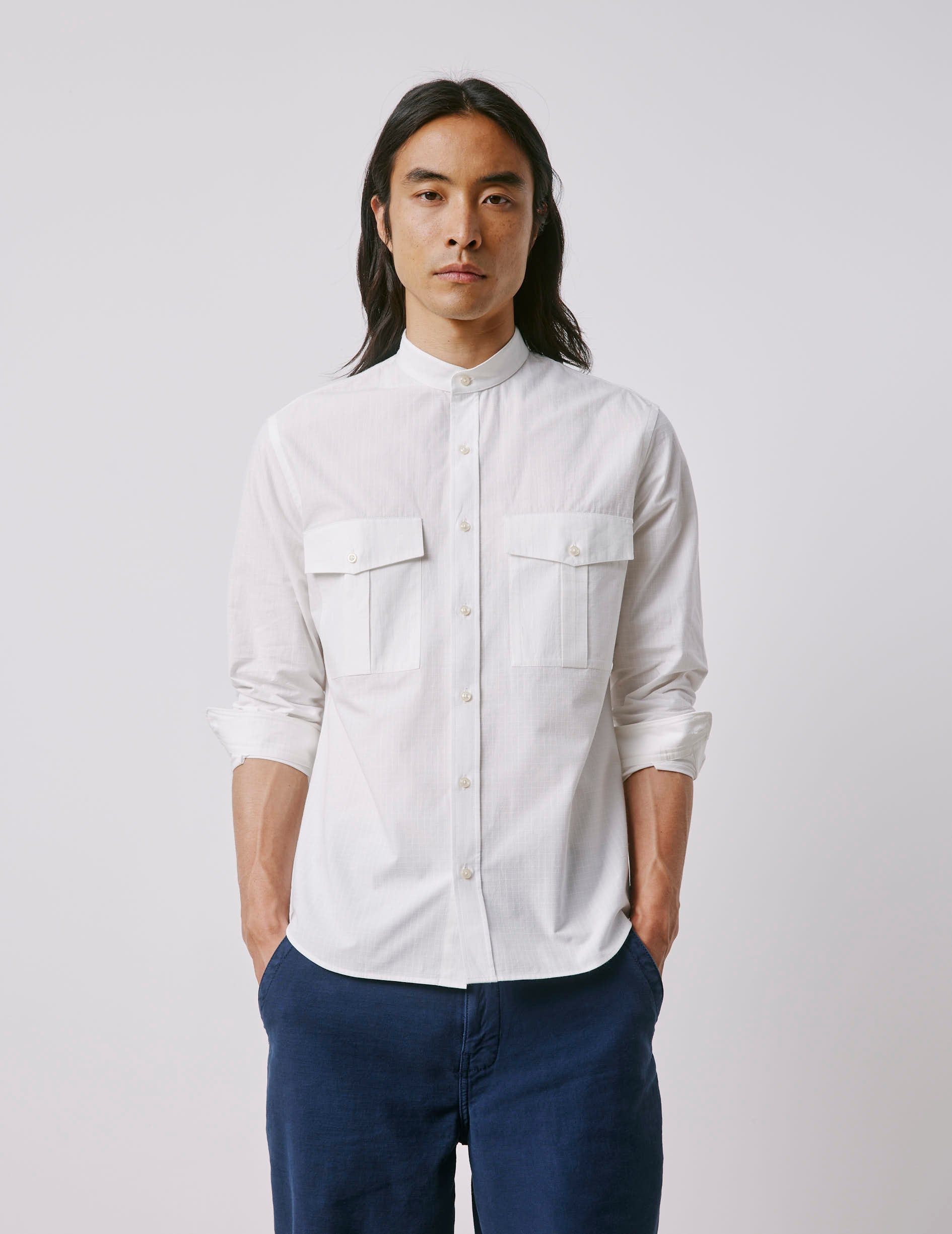 Chemise Mathias blanche - Ripstop - Col Officier