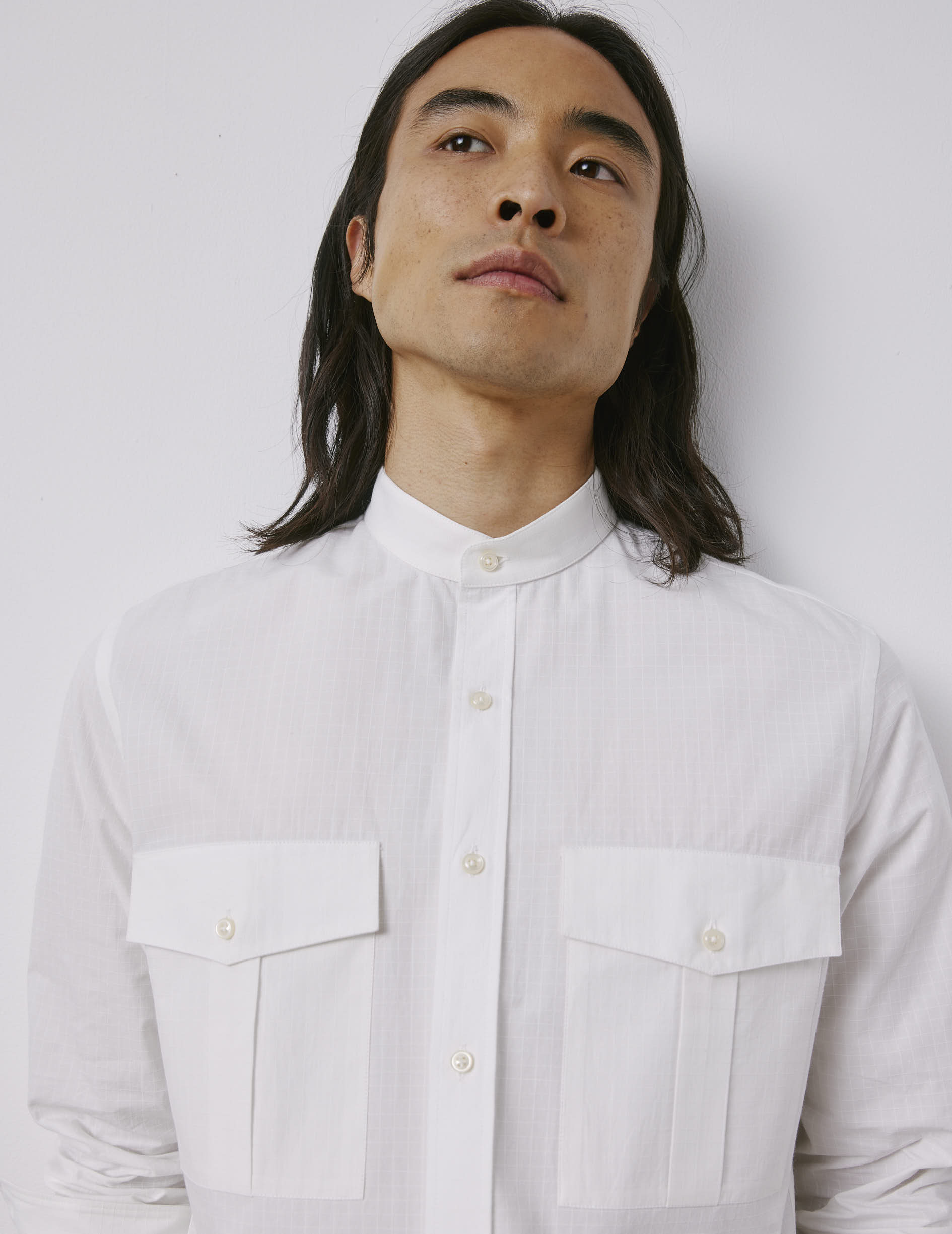 Chemise Mathias blanche - Ripstop - Col Officier