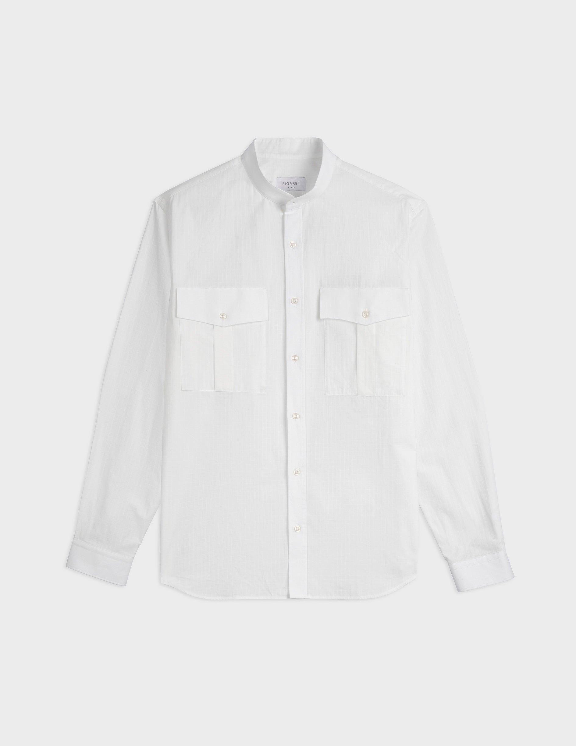 Chemise Mathias blanche - Ripstop - Col Officier