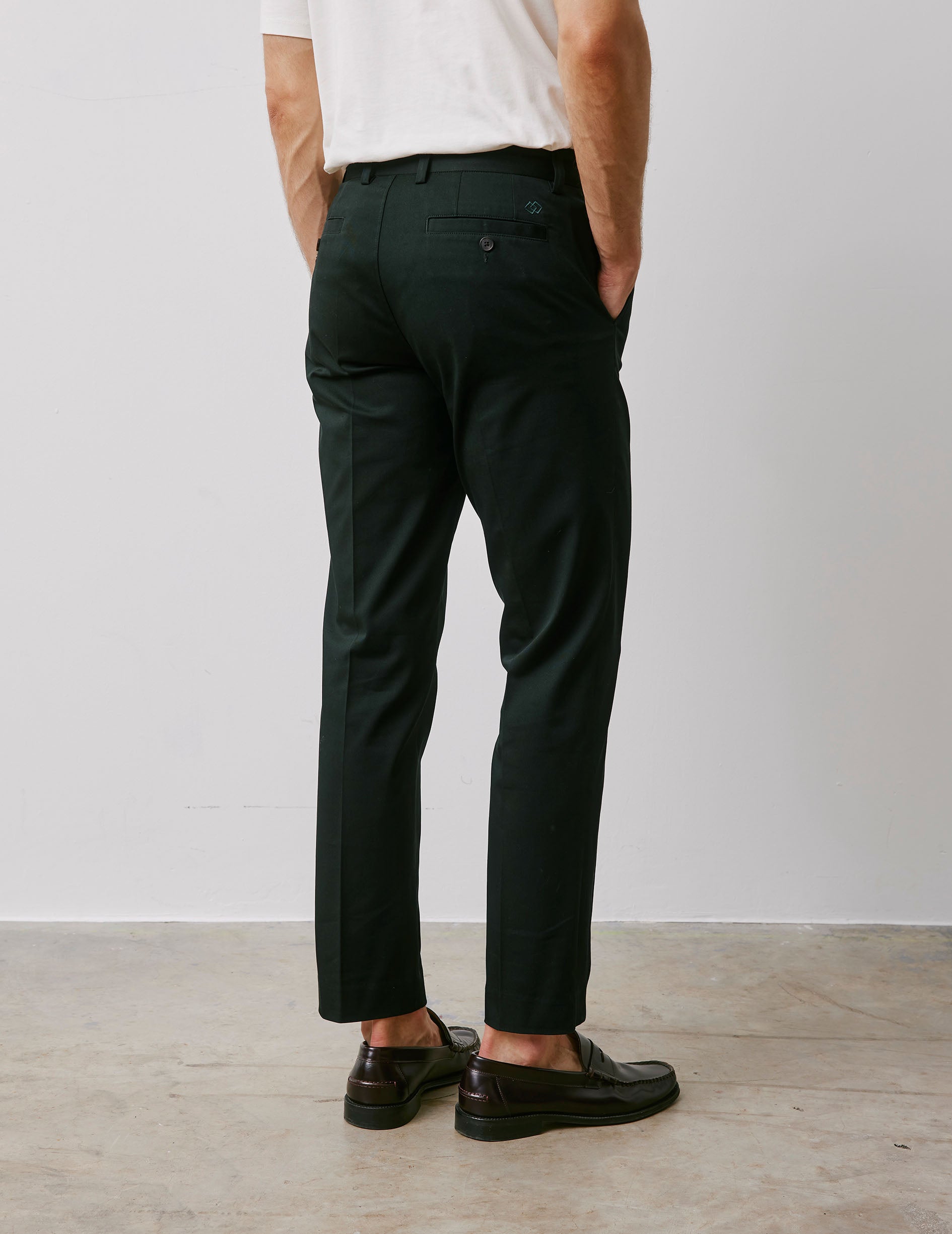 Chino Geofrey en twill vert foncé