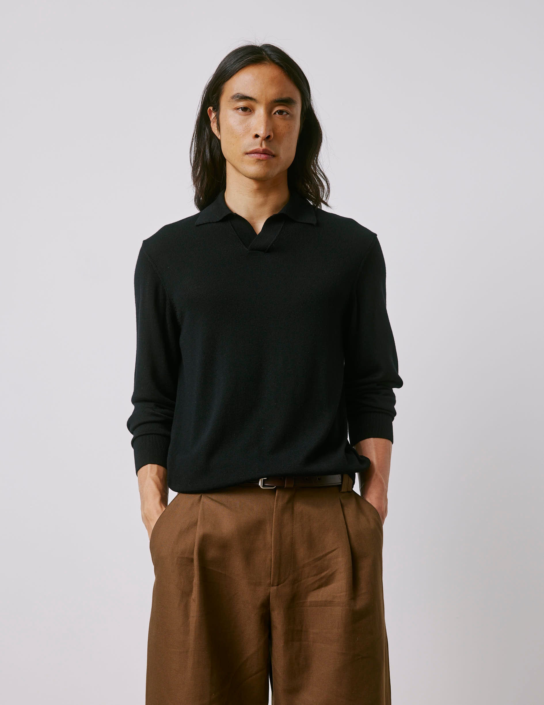 Pull Ilian en laine mérinos noire