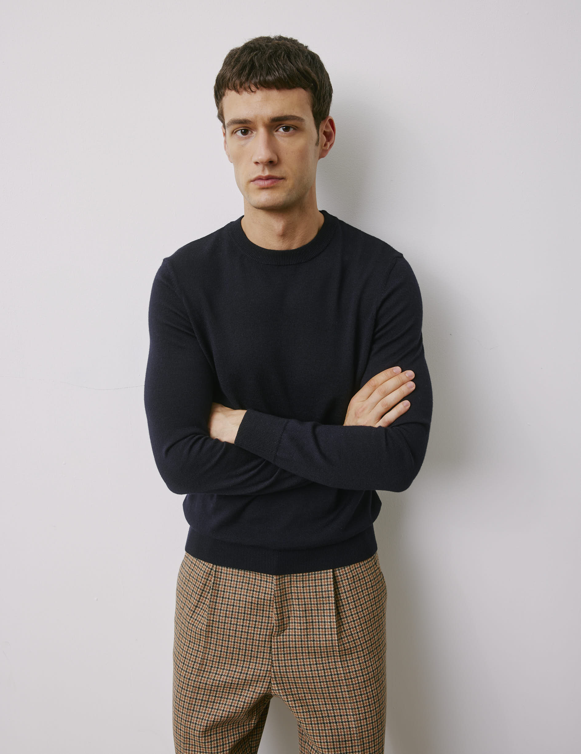 Pull Massimo en laine mérinos marine