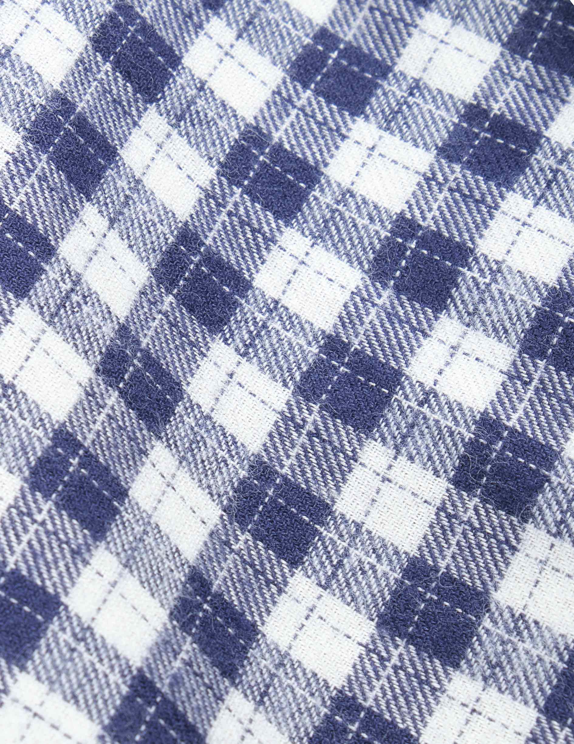 Maxime navy checked flannel shirt jacket