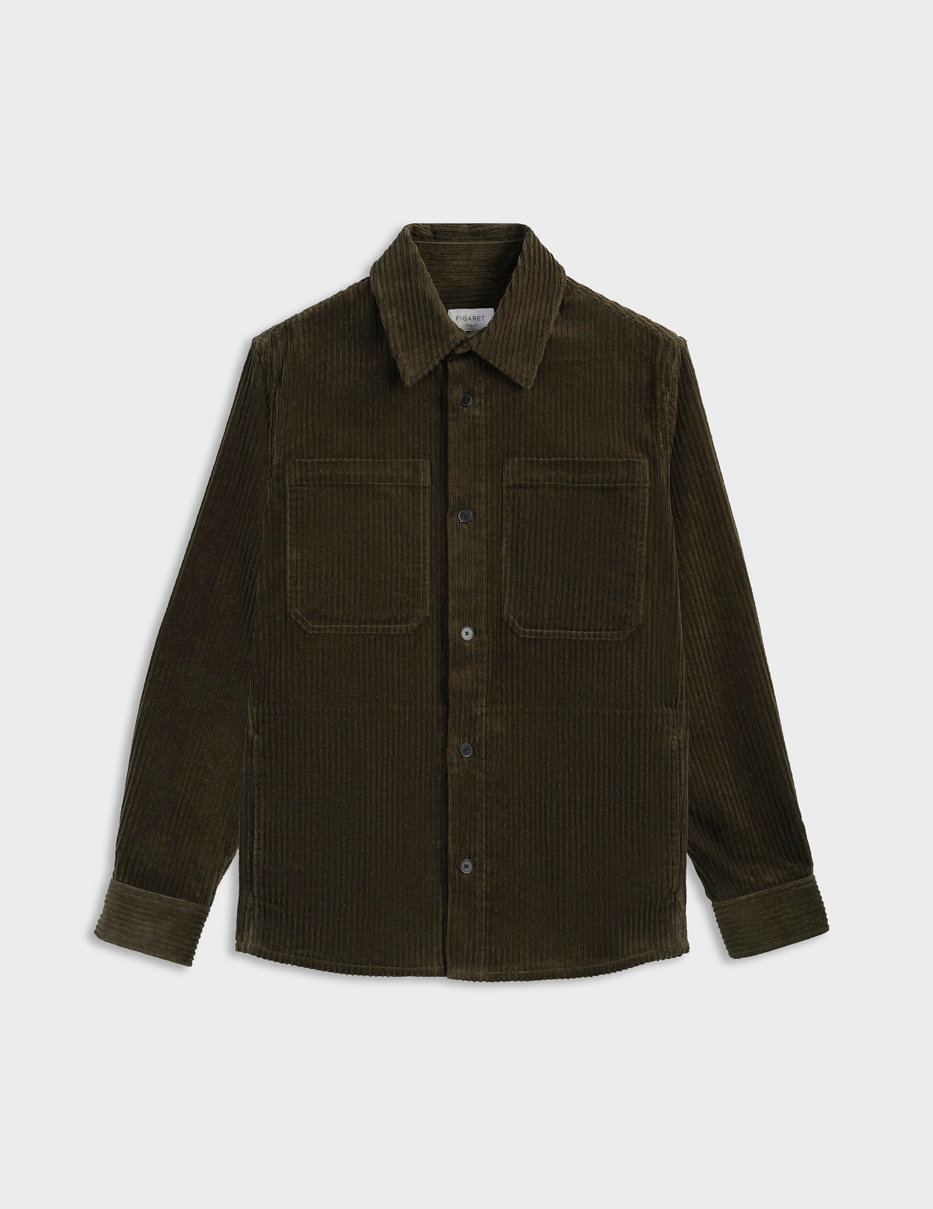 Milan khaki velvet shirt jacket