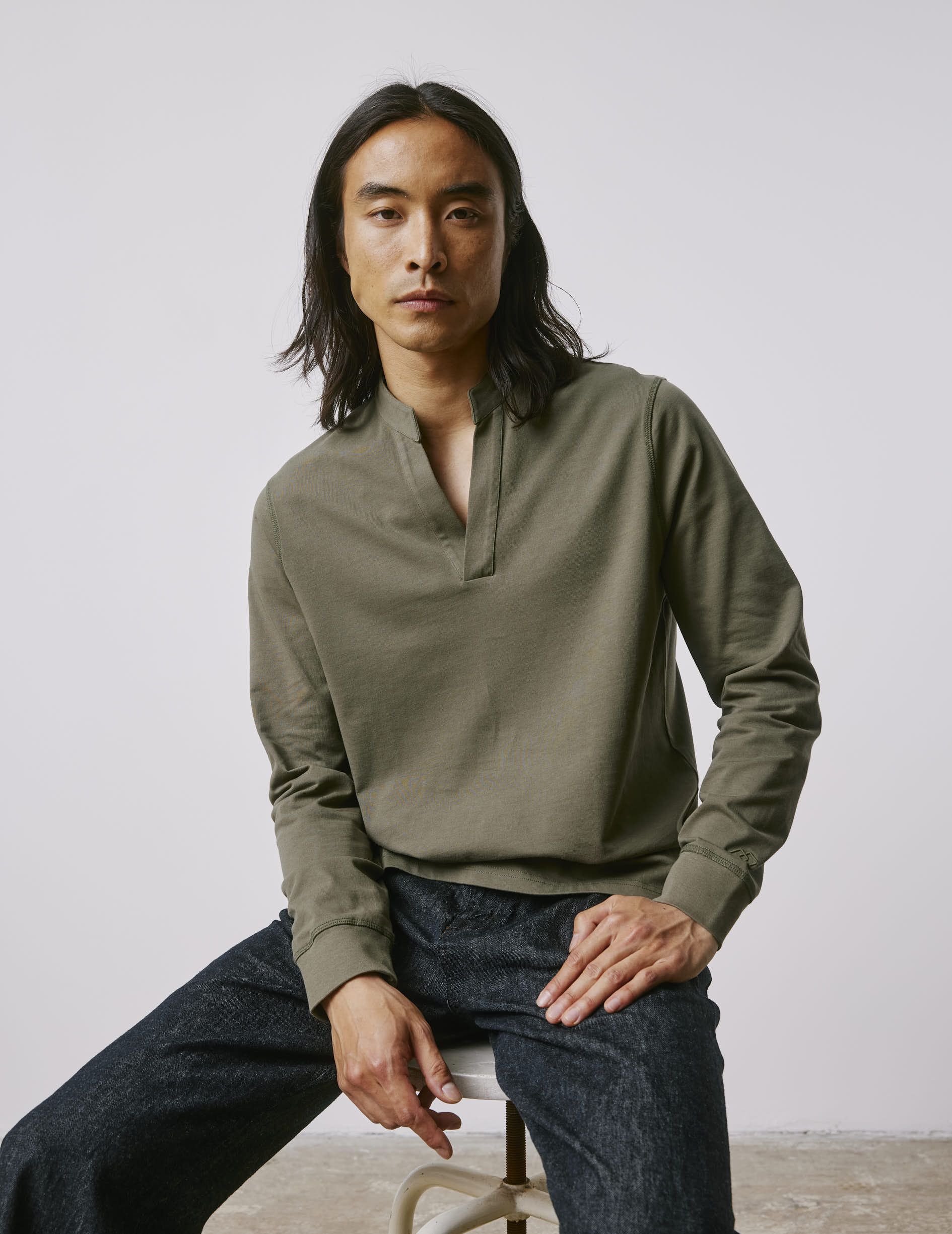 T-shirt Charles en coton kaki