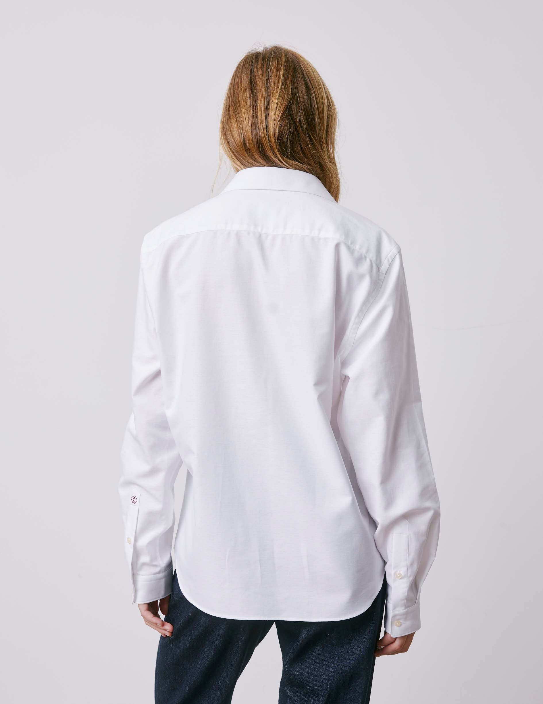 Unisex white "Je t'aime" shirt - Oxford - Figaret Collar