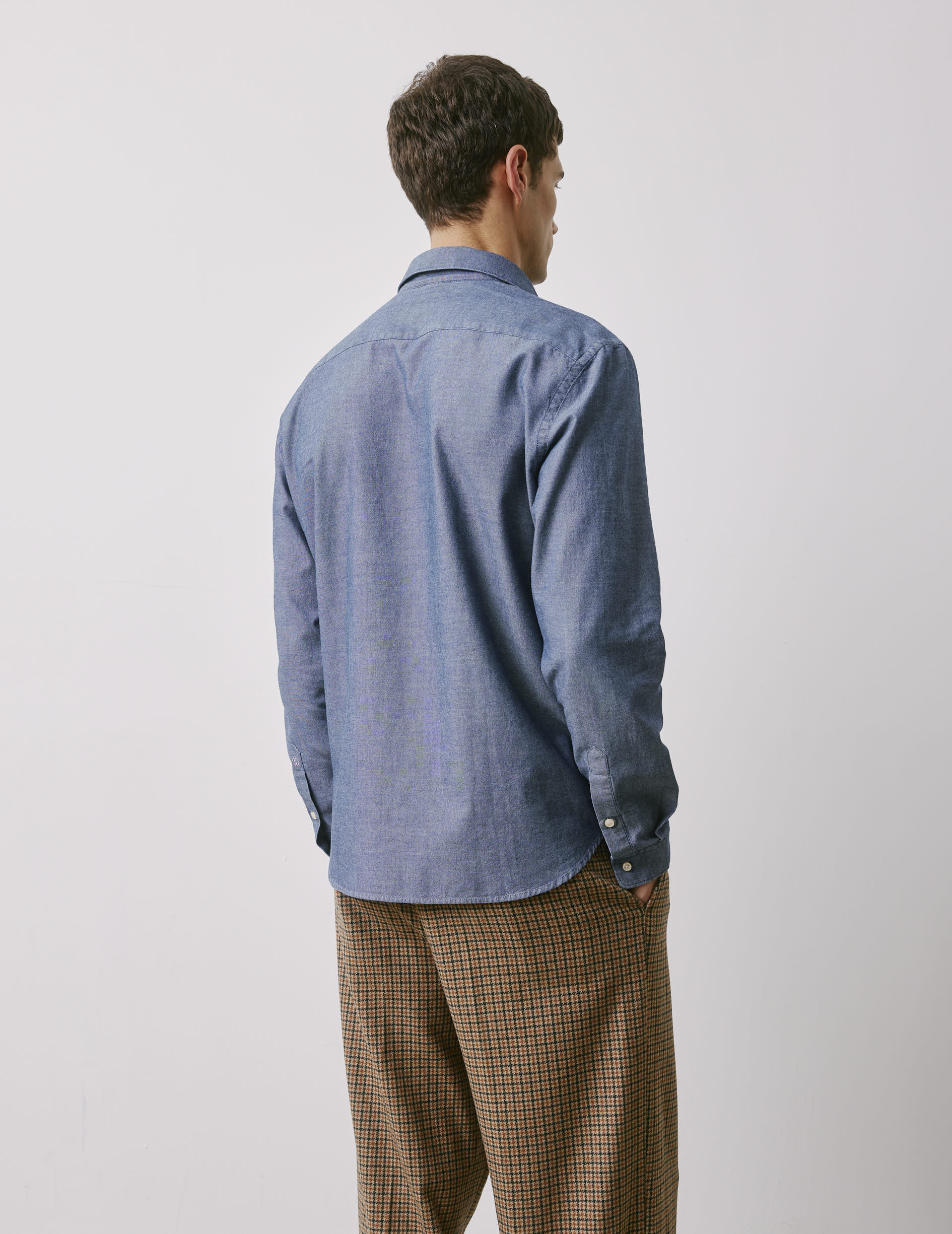 Unisex denim blue "Je t'aime" shirt - Denim - Figaret Collar