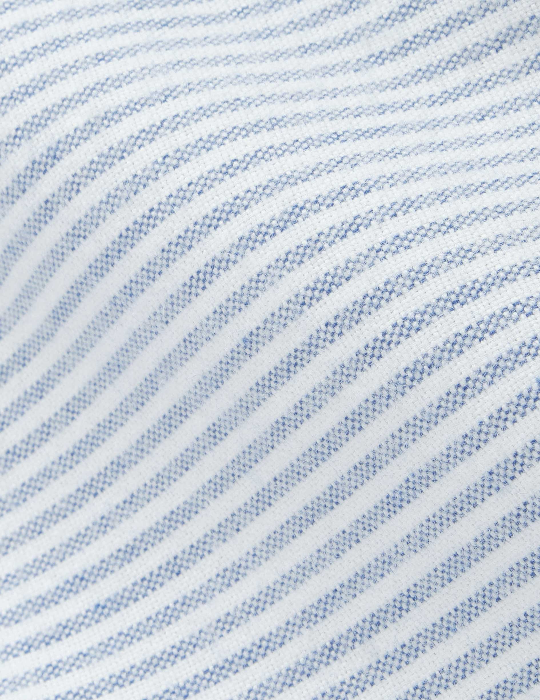 Fun shirt William rayée bleu marine - Oxford gratté - Col Américain