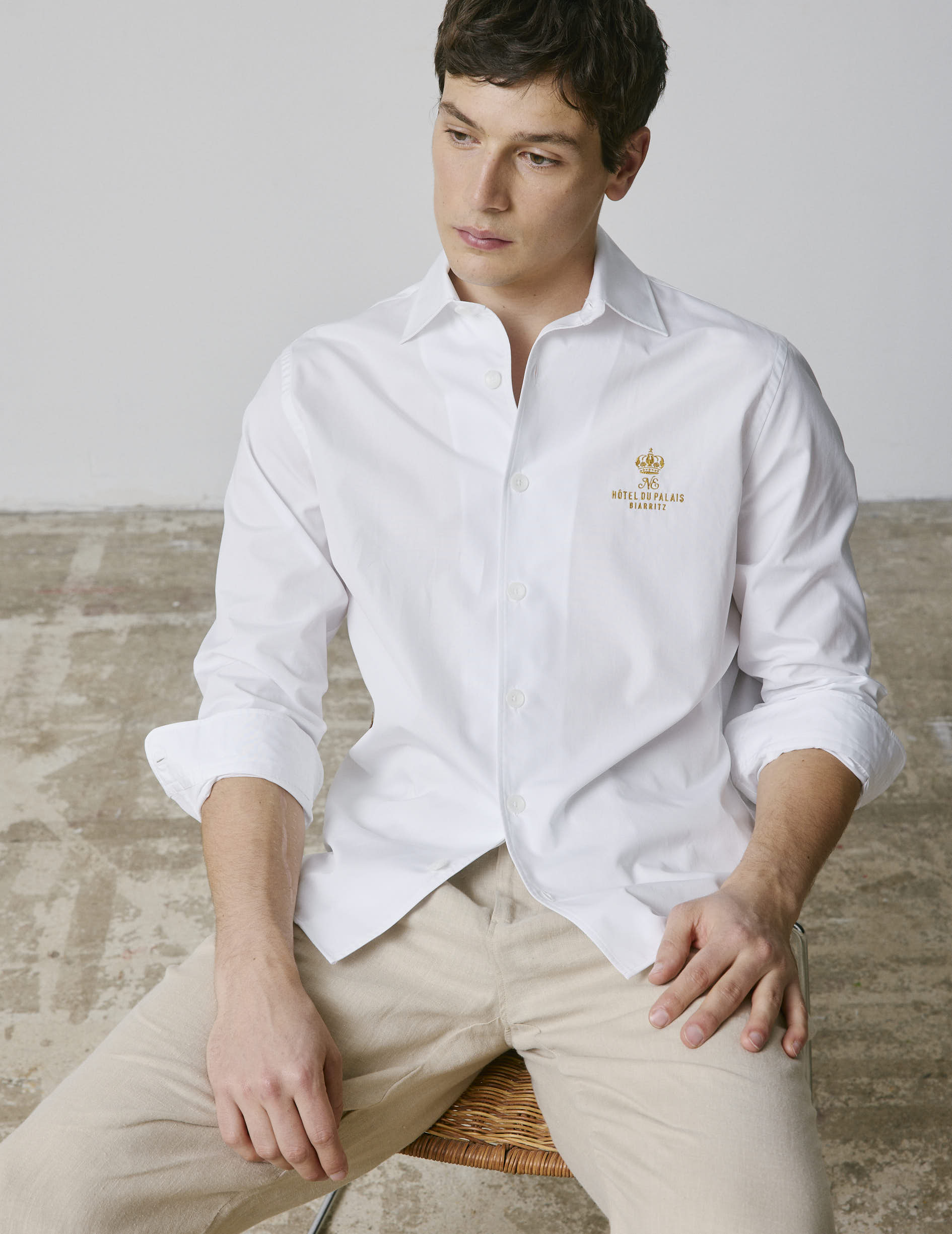 Chemise mixte Ainhoa blanche - Popeline - Col Chemise