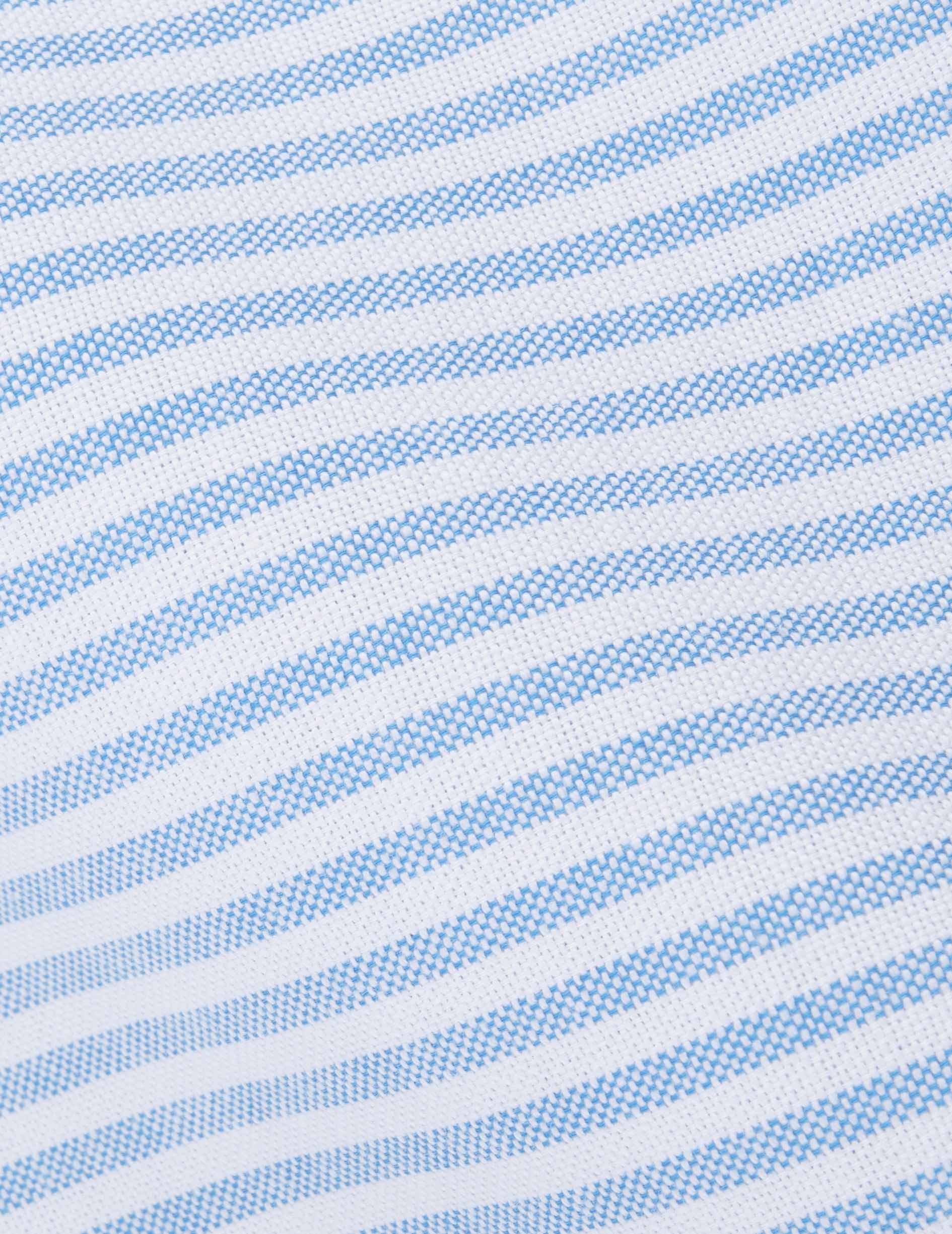 Striped blue Auguste shirt - Oxford - Français Collar