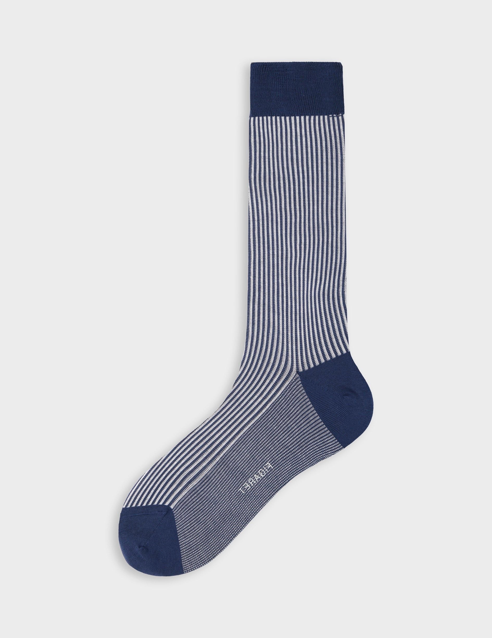 Chaussettes en coton rayée marine