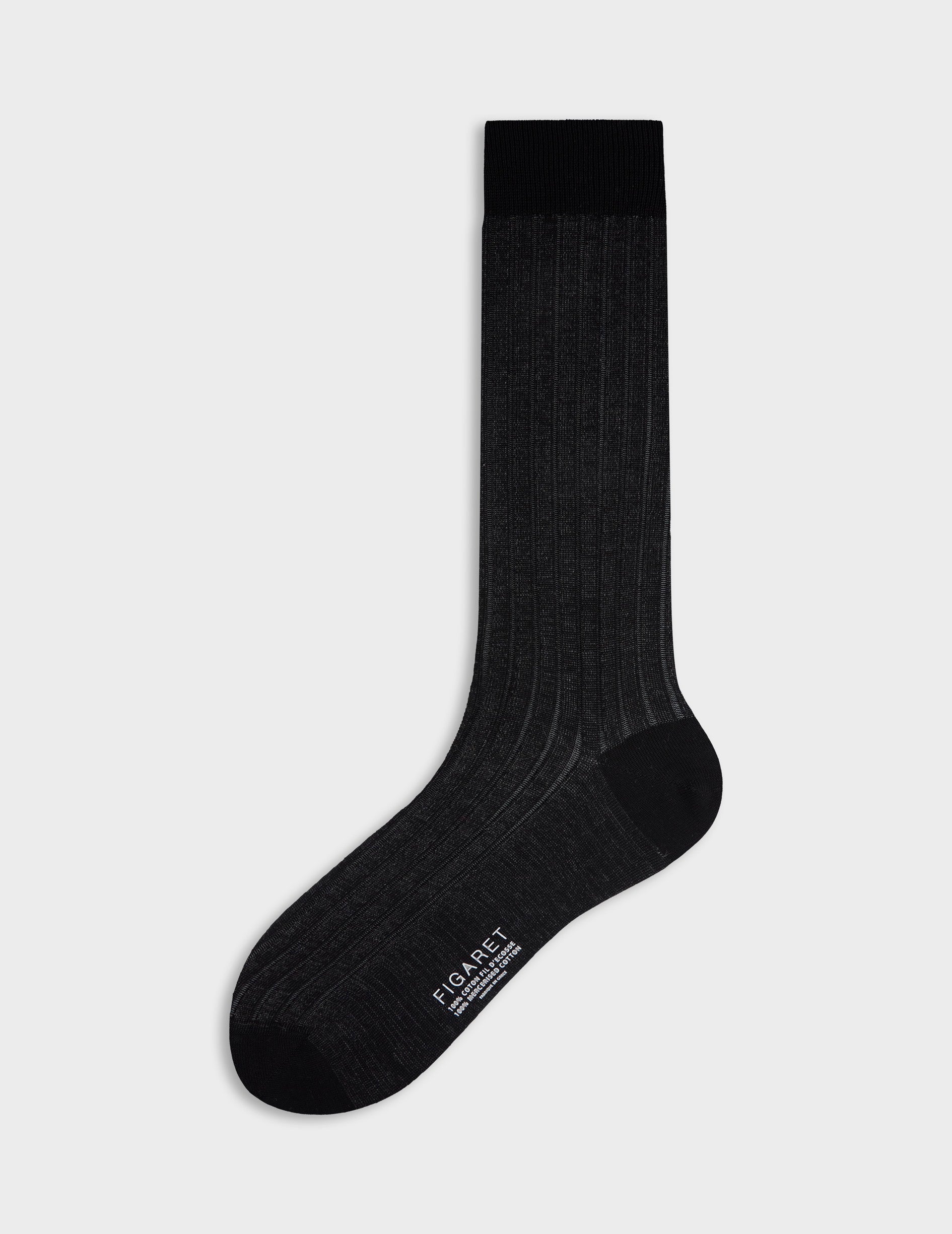 Chaussettes vanisées en fil d'Ecosse grises foncées