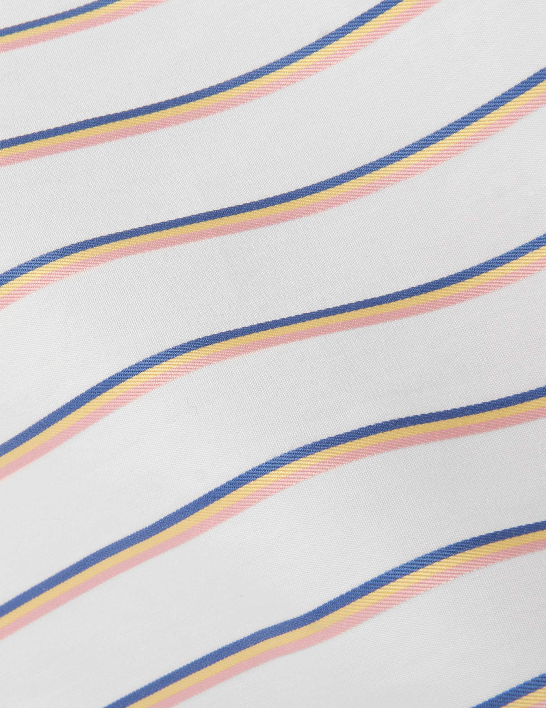 Carl Striped yellow shirt - Poplin - Open straight Collar