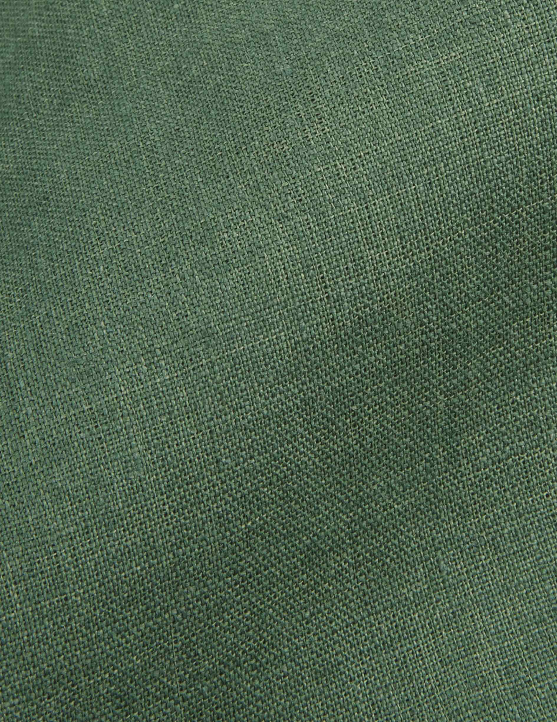 Green linen Carl shirt - Lin - droit ouvert Collar