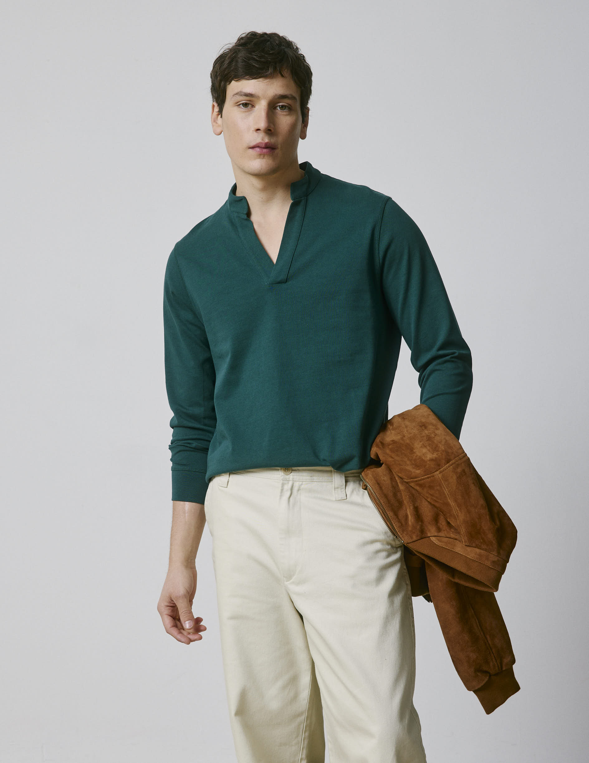 Charles dark green cotton T-shirt