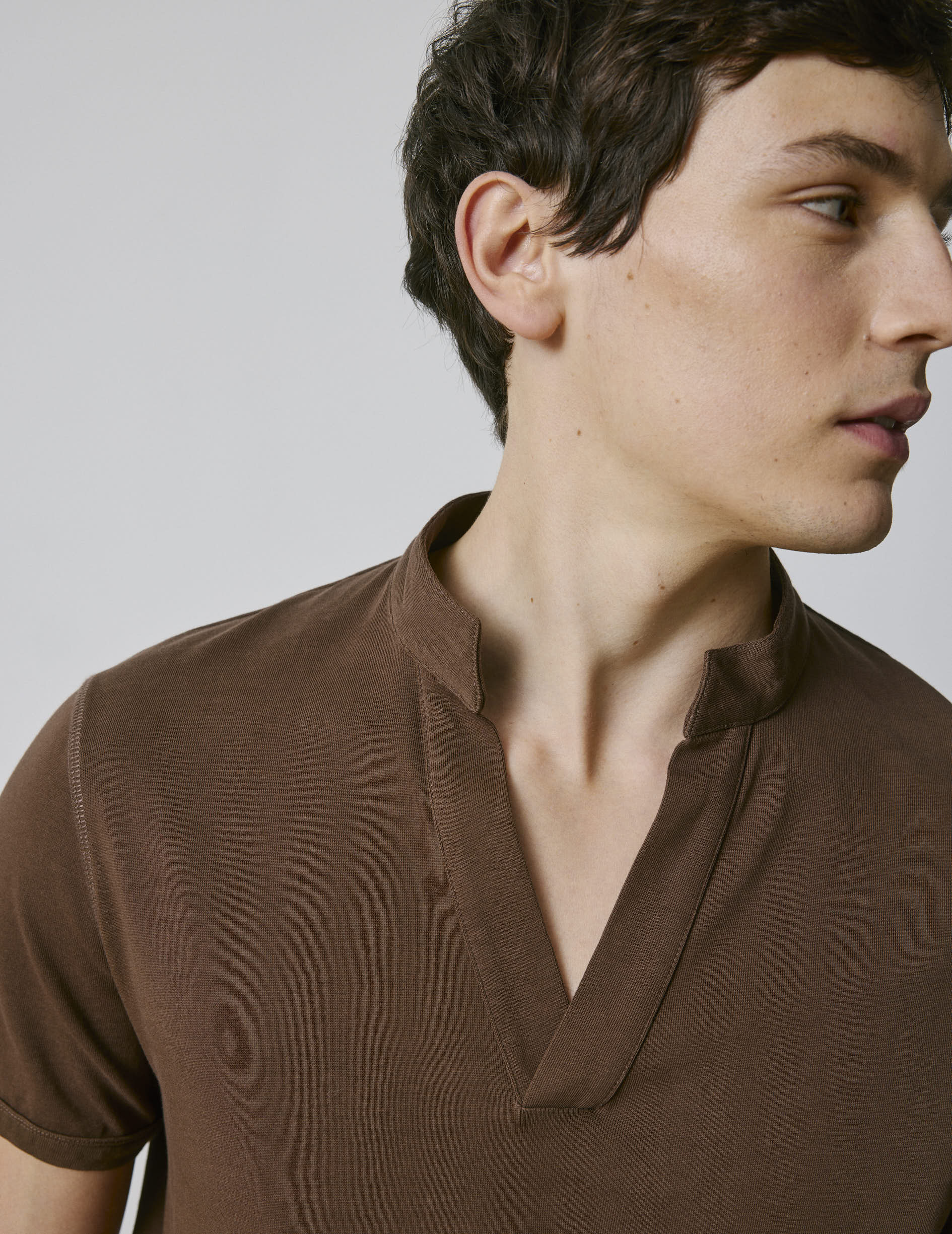 T-shirt Charly en coton marron foncé