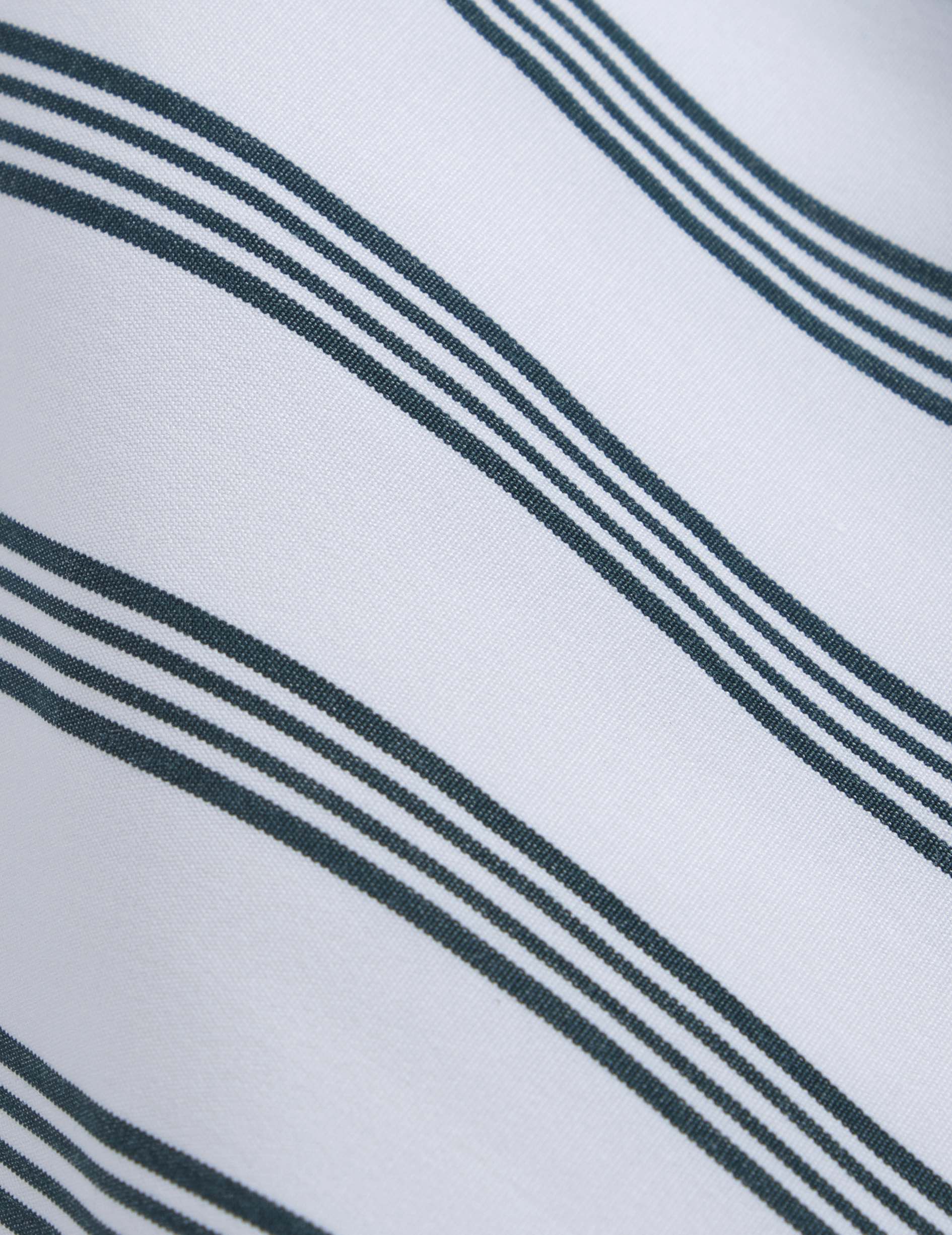 Delina Oversize striped dark green shirt - Poplin - Shirt Collar