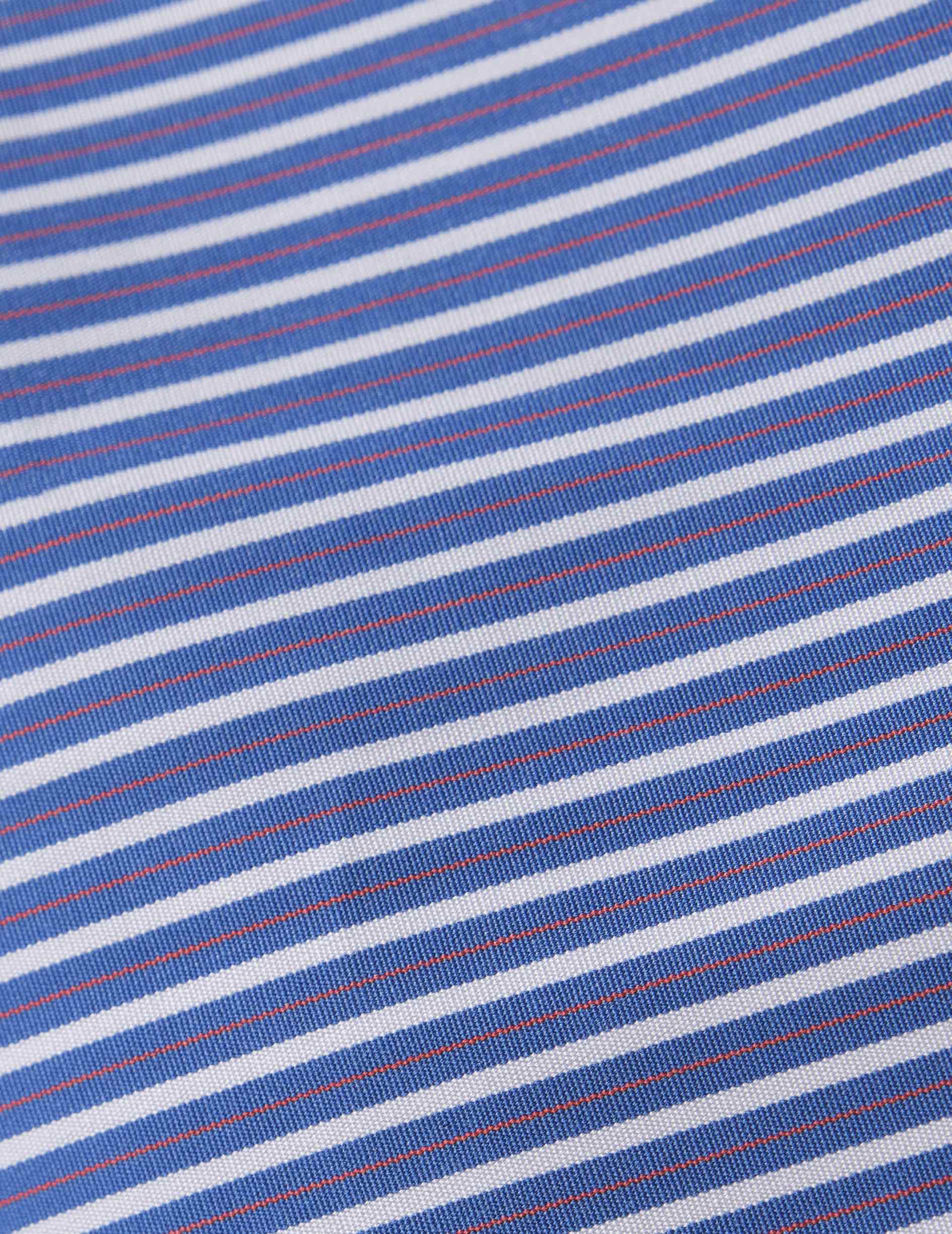Semi-fitted striped navy shirt - Poplin - Figaret Collar - Musketeers Cuffs