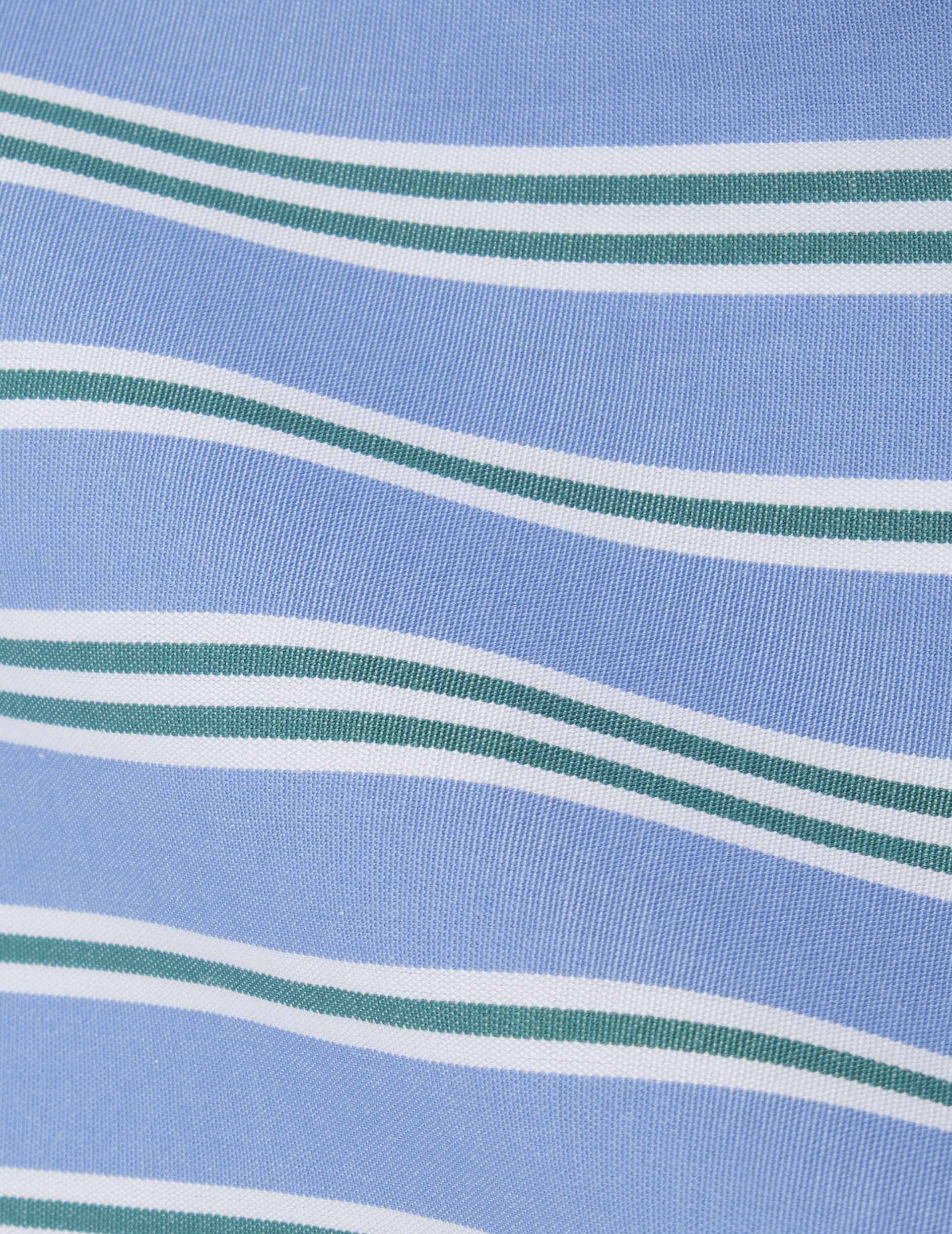 Chemise Gretie rayée bleue - Popeline - Col Victorien