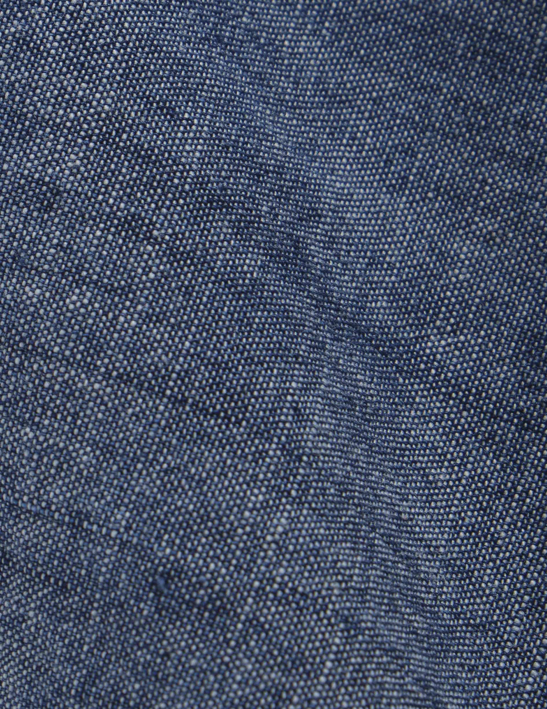 Chemise mixte Guéthary bleue - Chambray - Col Chemise sans pied de col