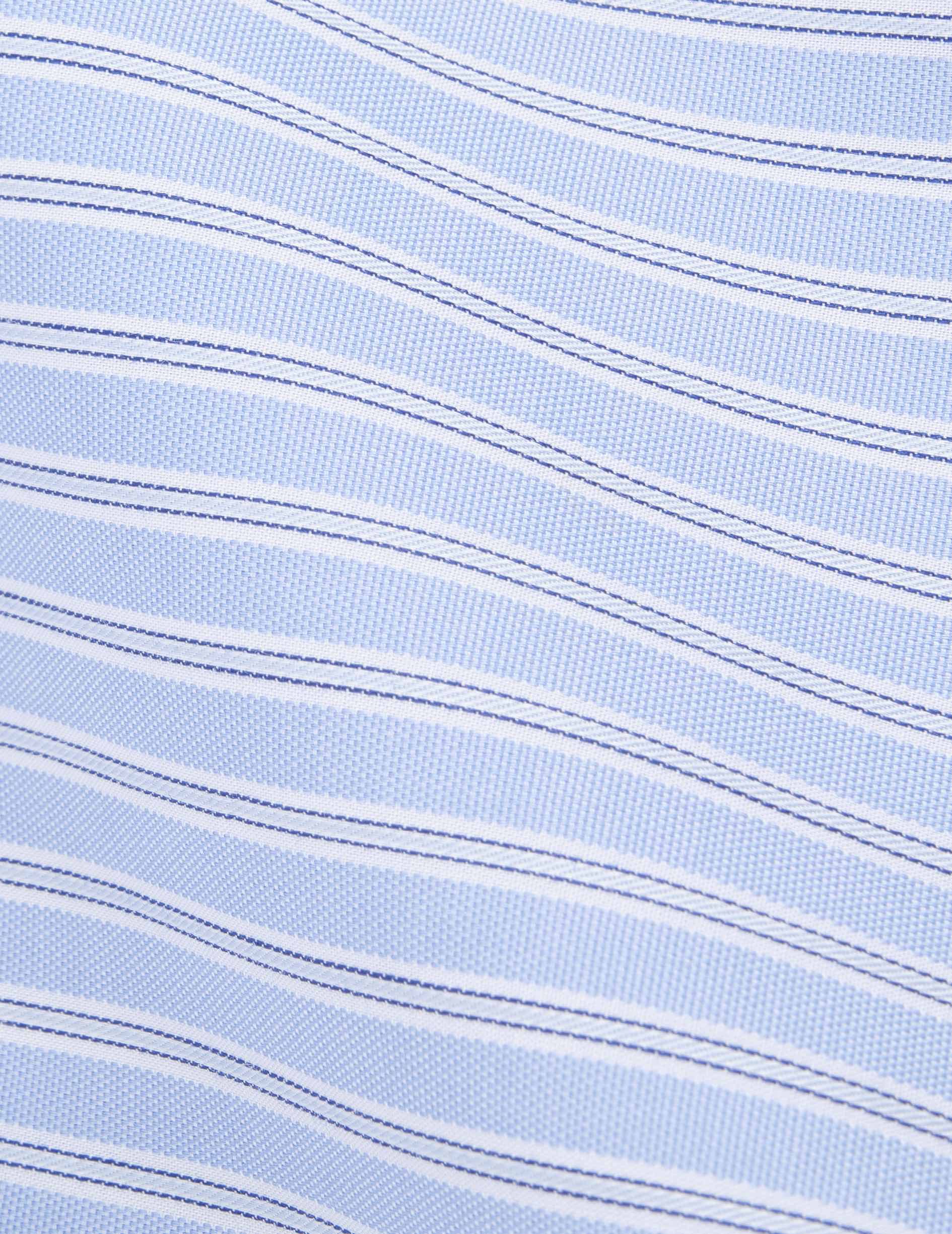Chemise classique rayée bleue - Pinpoint - Col Italien