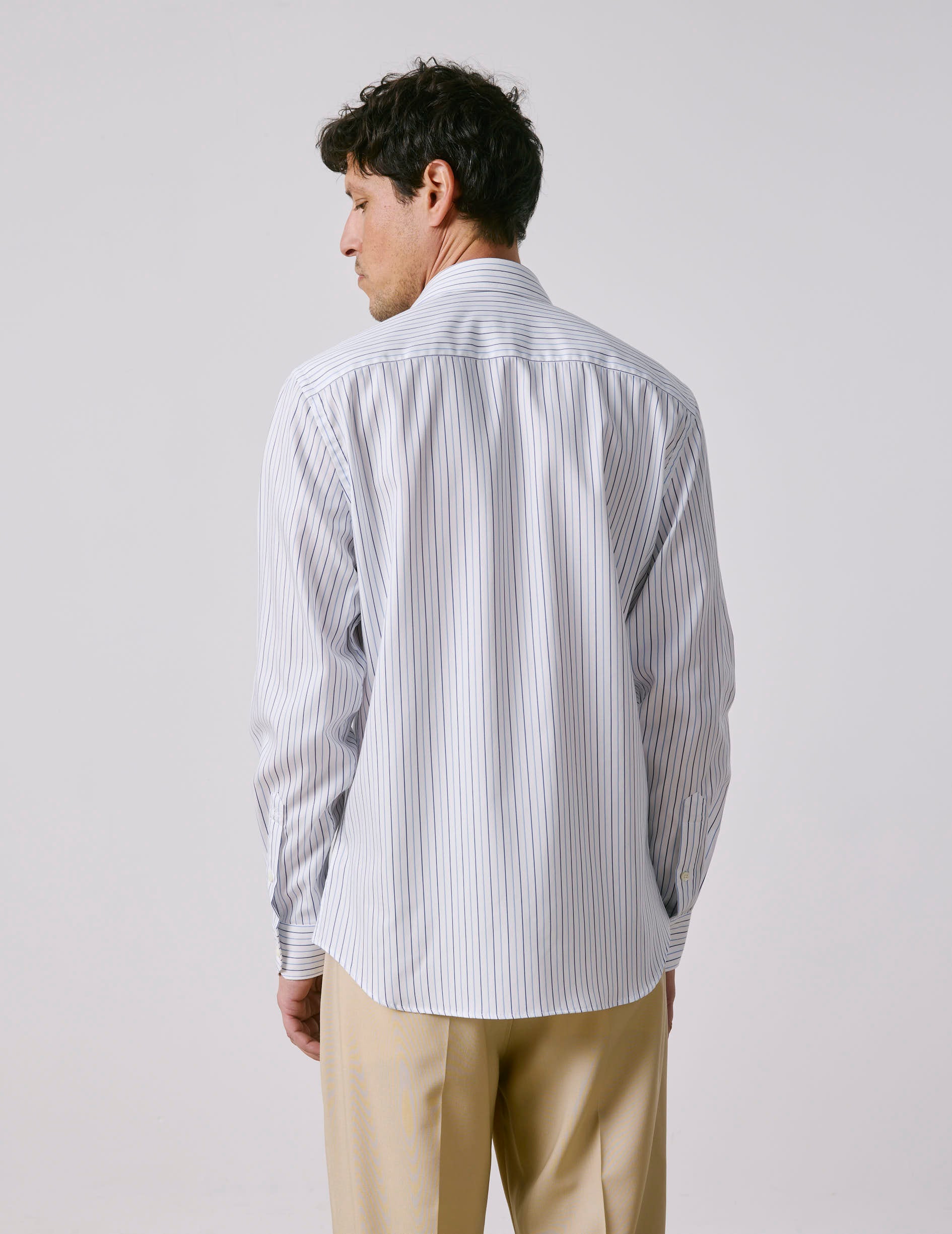 Chemise mixte "Je t'aime" bleue - Façonné - Col Figaret