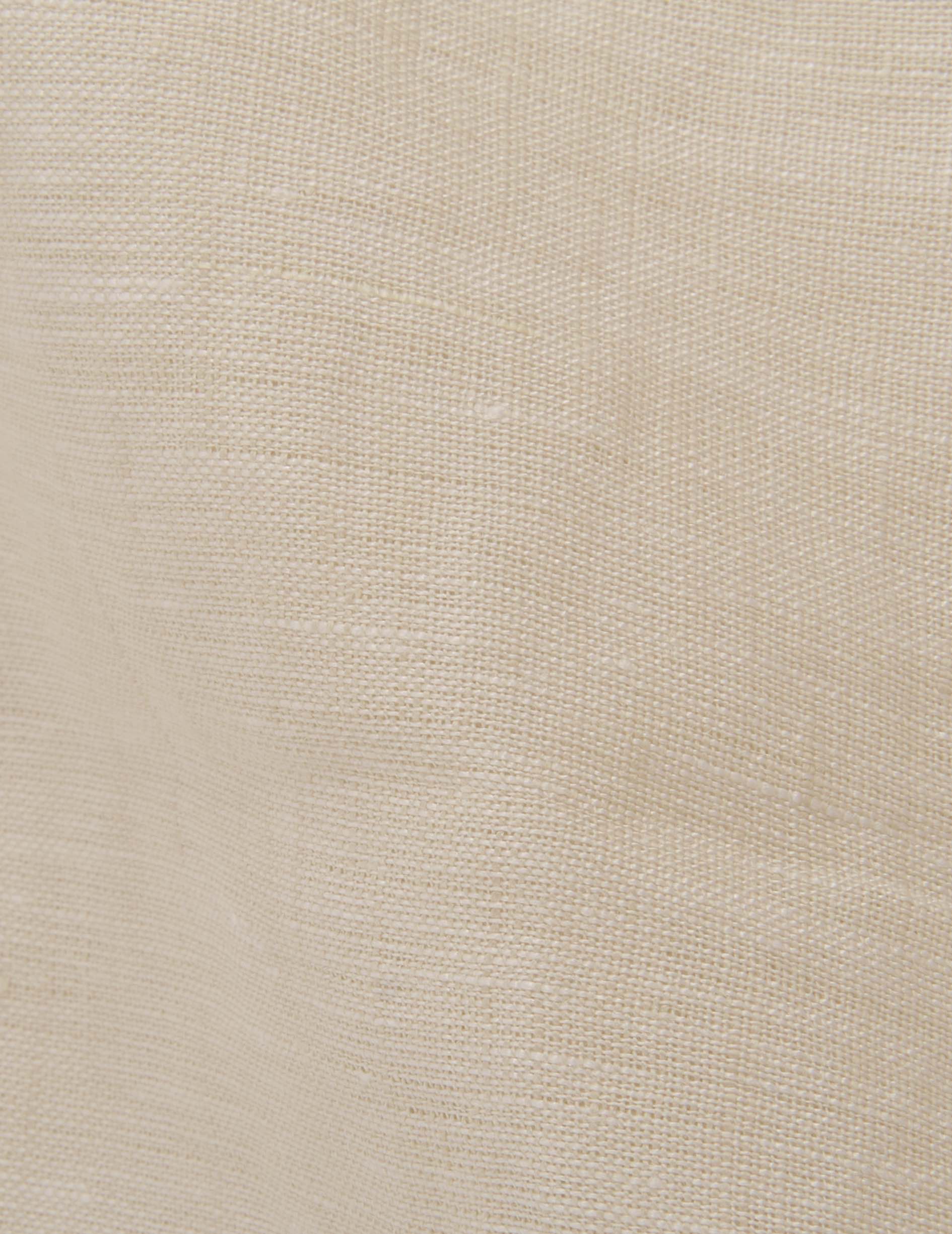 Chemise Leon manches courtes en lin écru - Lin - Col Tunisien