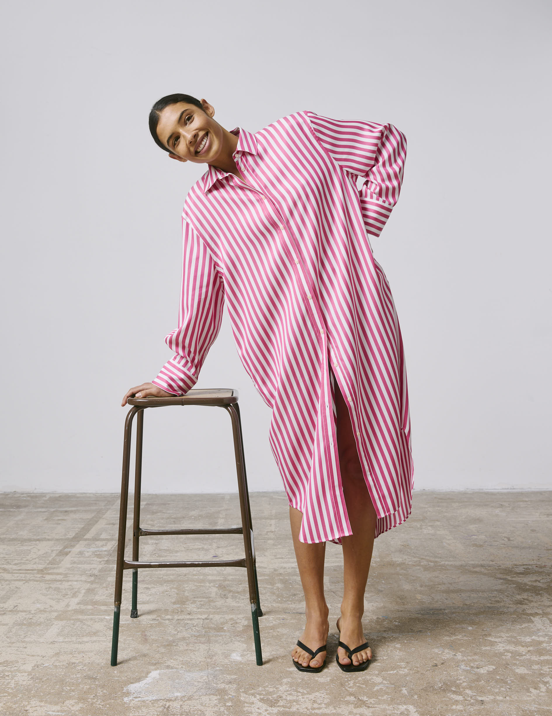 Robe chemise Lina fuchsia