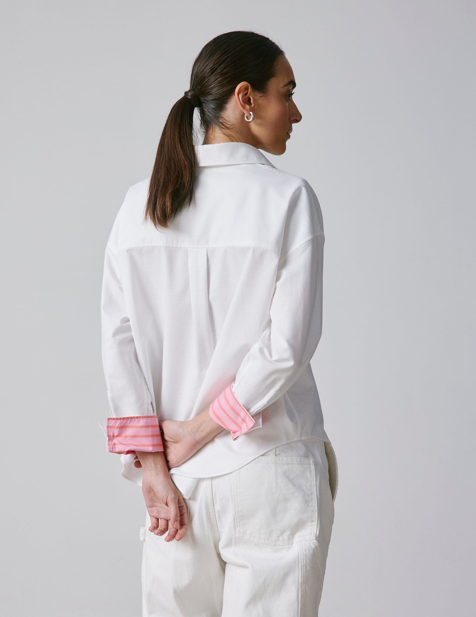 White oversized Lizandra shirt - Oxford - Shirt Collar