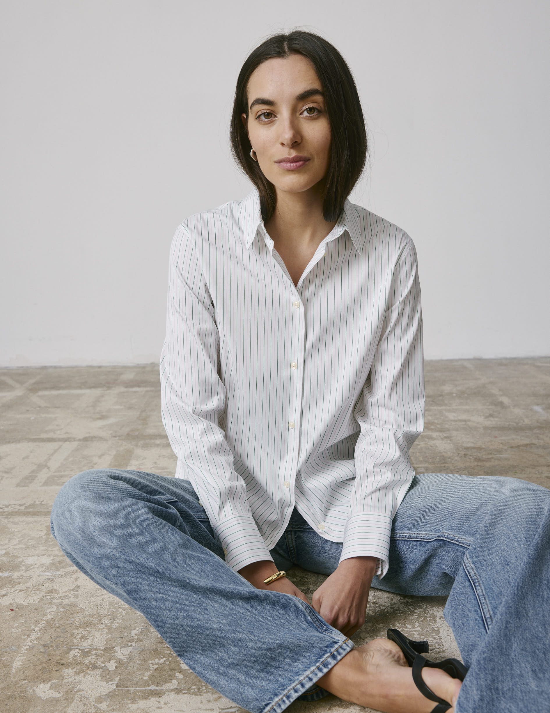 Marion green shirt - Twill - Shirt Collar