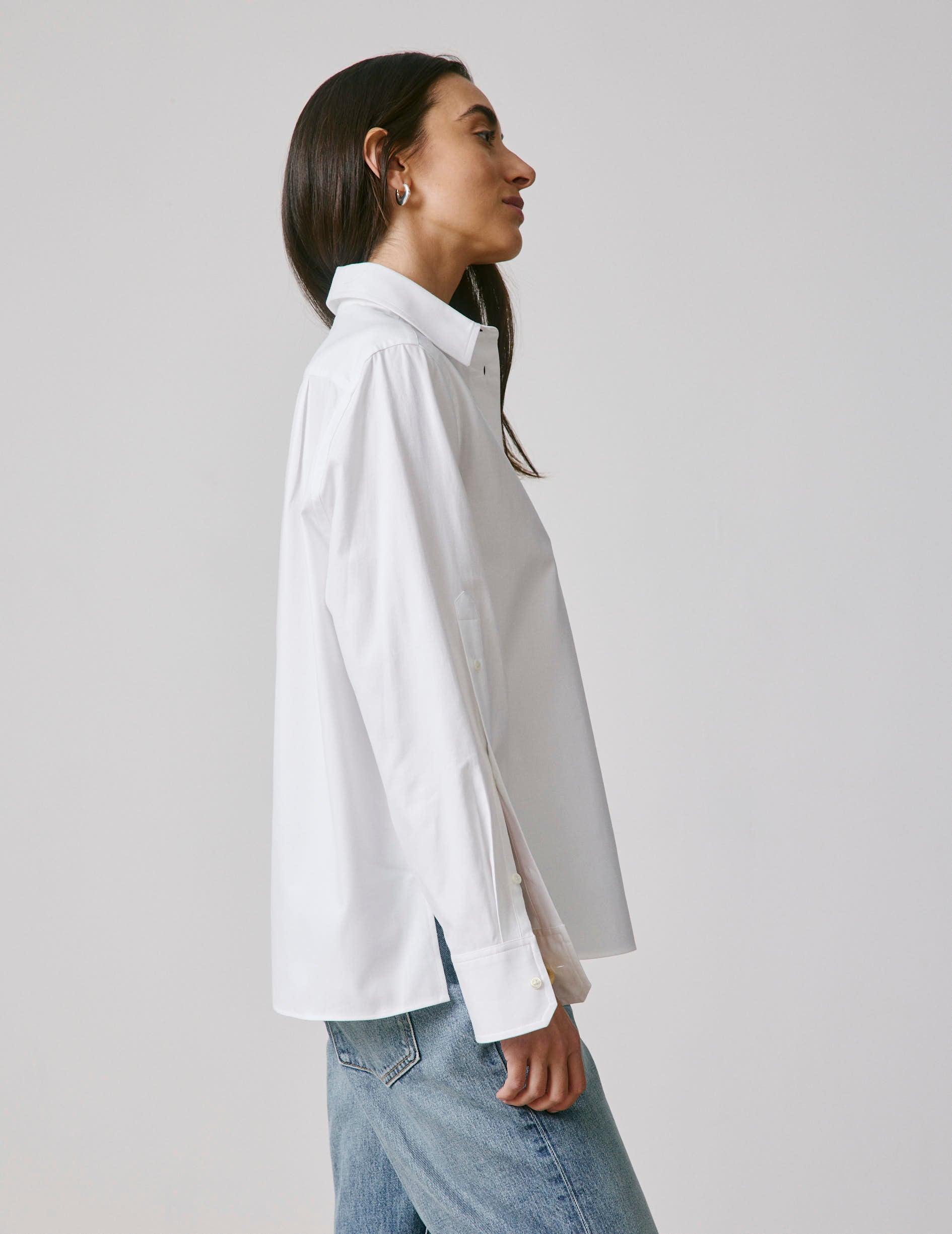Chemise Meryl blanche - Twill - Col Chemise