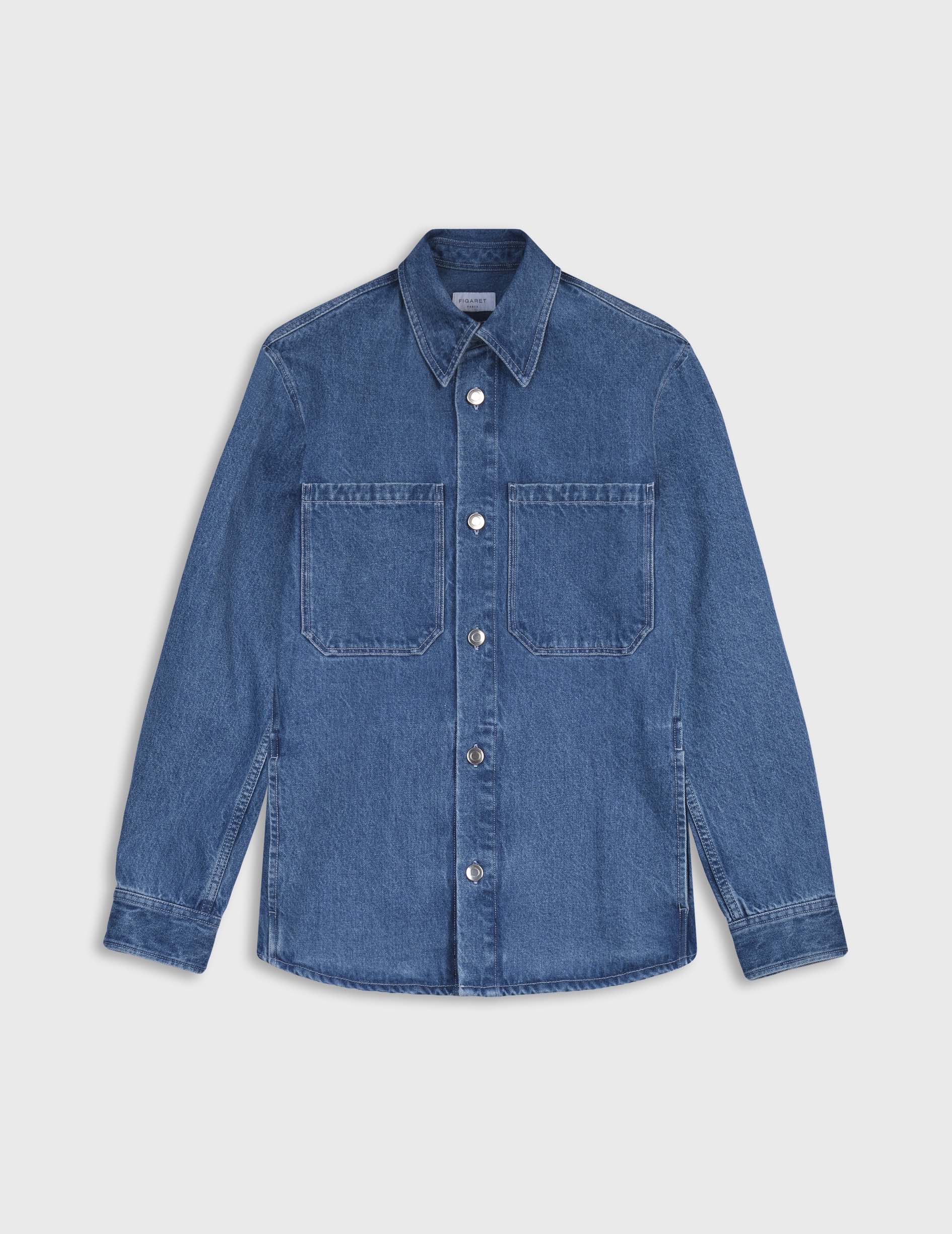 Milan Light denim overshirt - Shirt Collar
