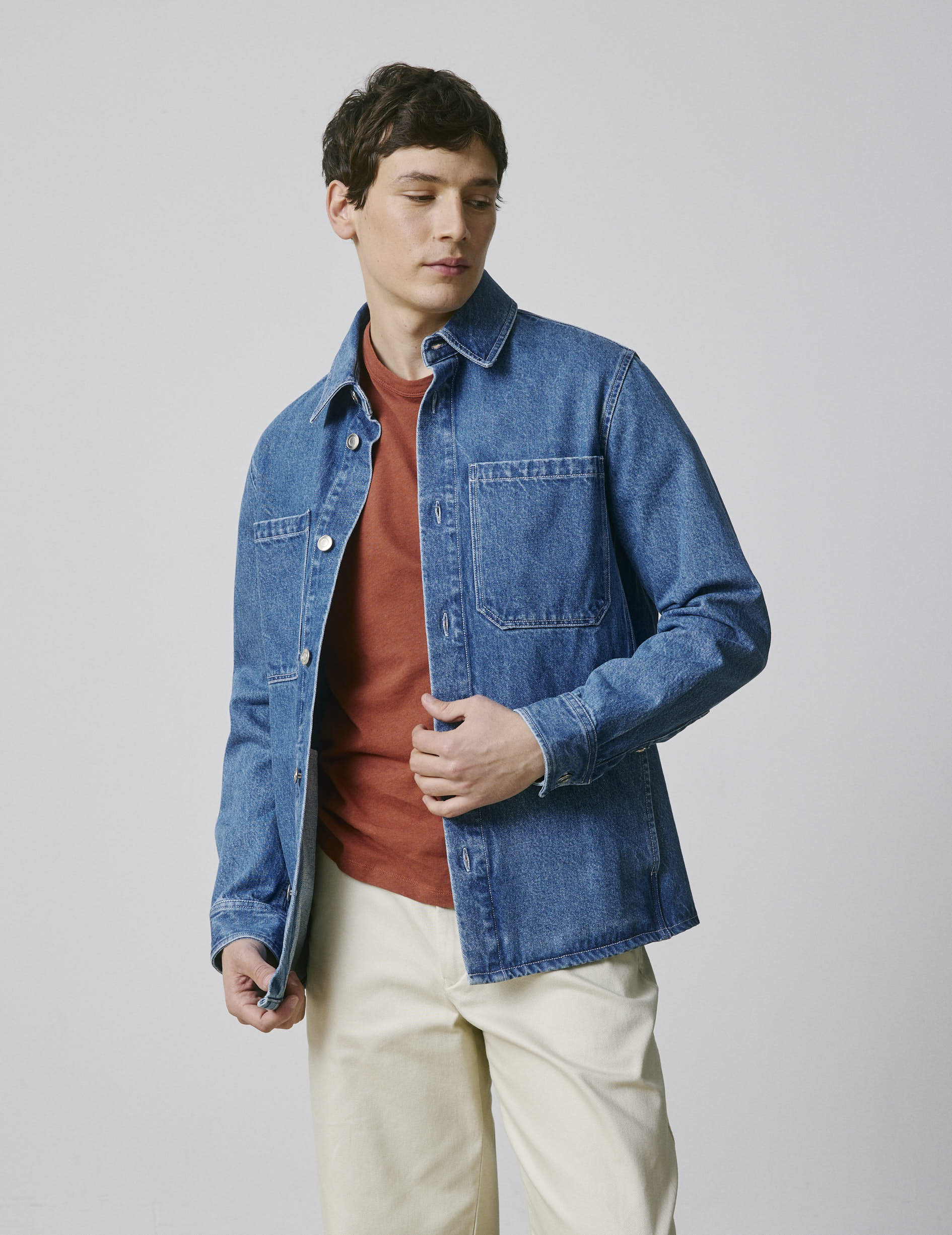 Milan Light denim overshirt - Shirt Collar