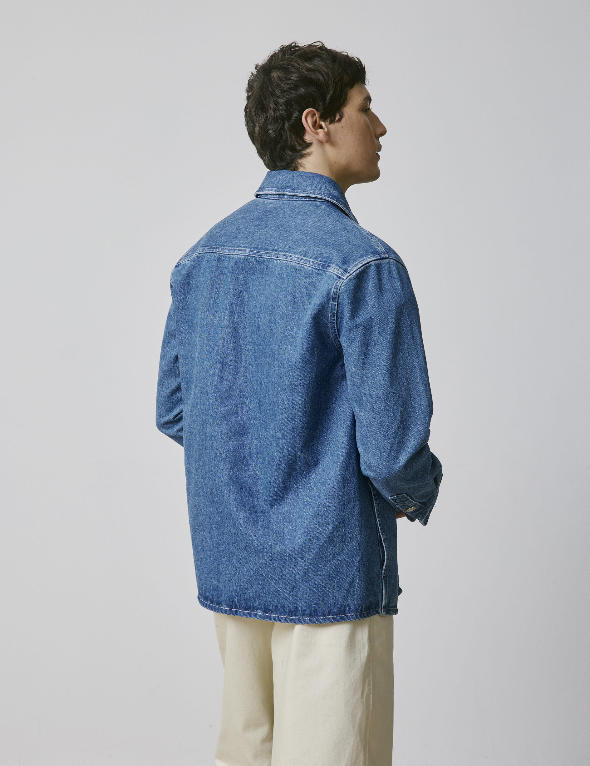Milan Light denim overshirt - Shirt Collar